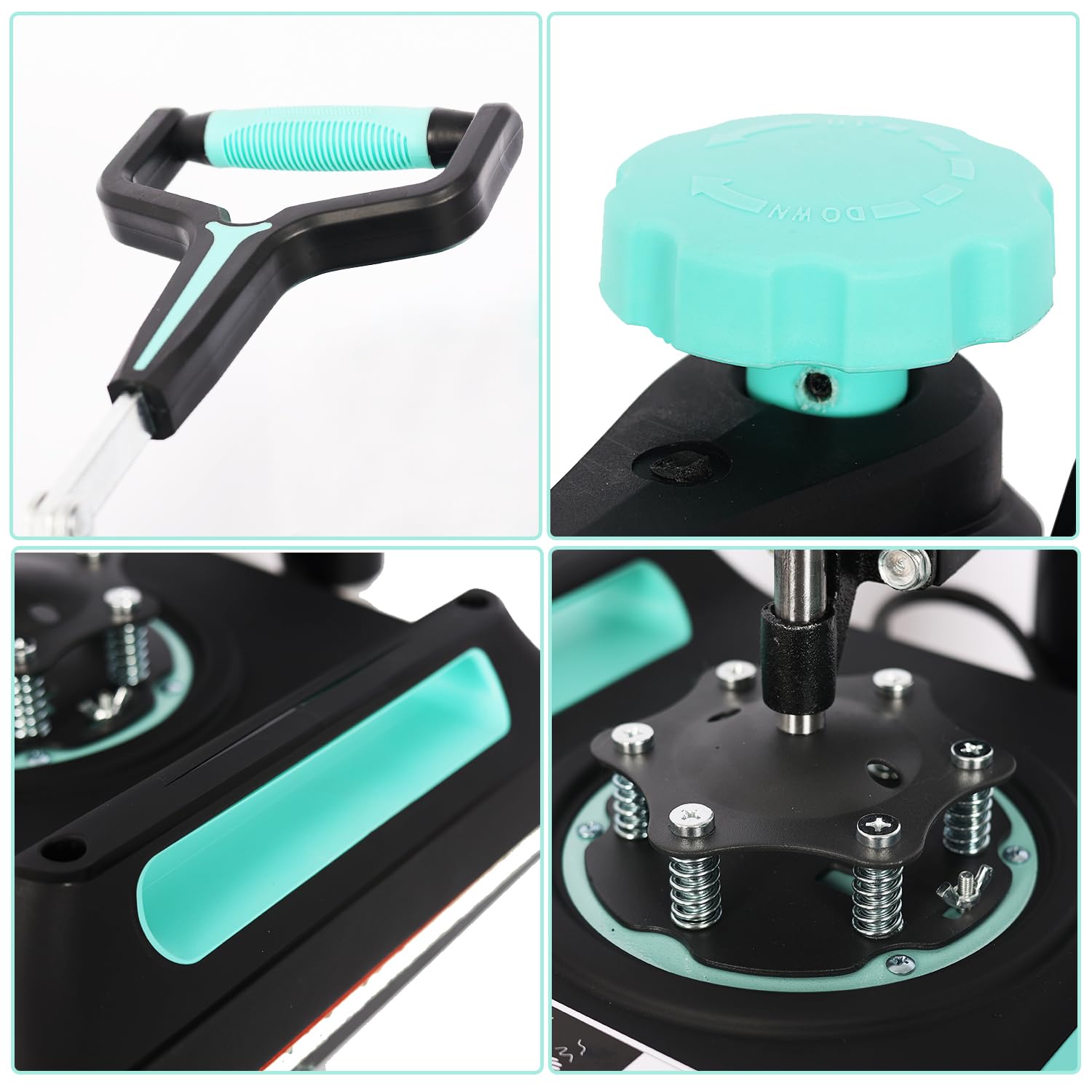 UKPRESS 5-in-1 Heat Press Machine 38x38cm with Swing Away 360° - Digital Dual Control for Sublimation Printing on T-Shirts, Mugs, Hats, Plates & Mouse Pads | Perfect for DIY Crafts, Small Business & Custom Apparel (Green)