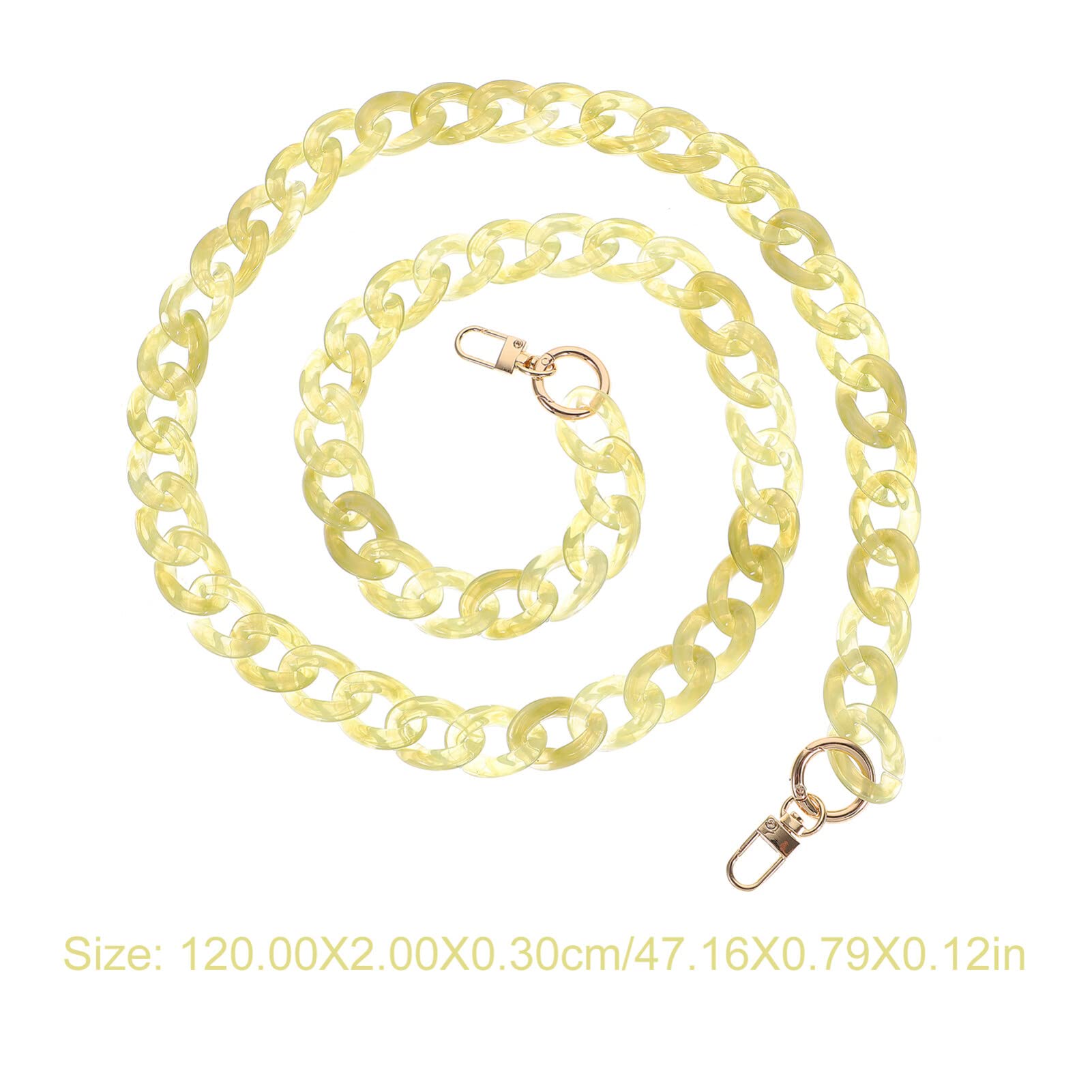Amosfun Green DIY Acrylic Purse Handle Strap - 100cm Replacement Handbag Chain for Crossbody Bags | Women's Fashion Accessories & Decorative Charms | Perfect for Everyday Use, Parties and Gift Giving
