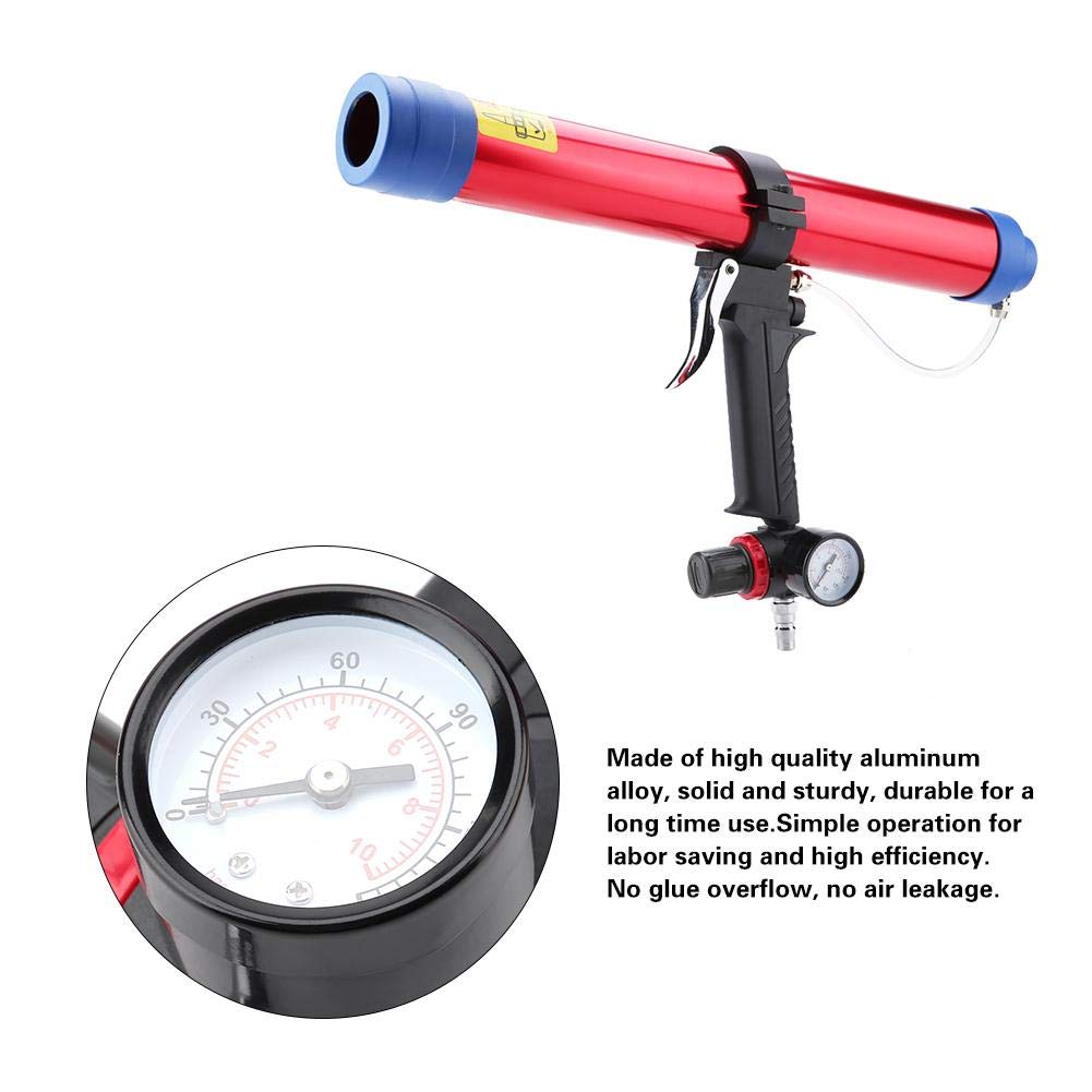Pneumatic Glass Glue Sealant Gun Kit - 300~600ML Air-Powered Caulking Gun for Windows, Doors & Glass Repair - Professional Sealant Applicator for Construction & DIY Projects