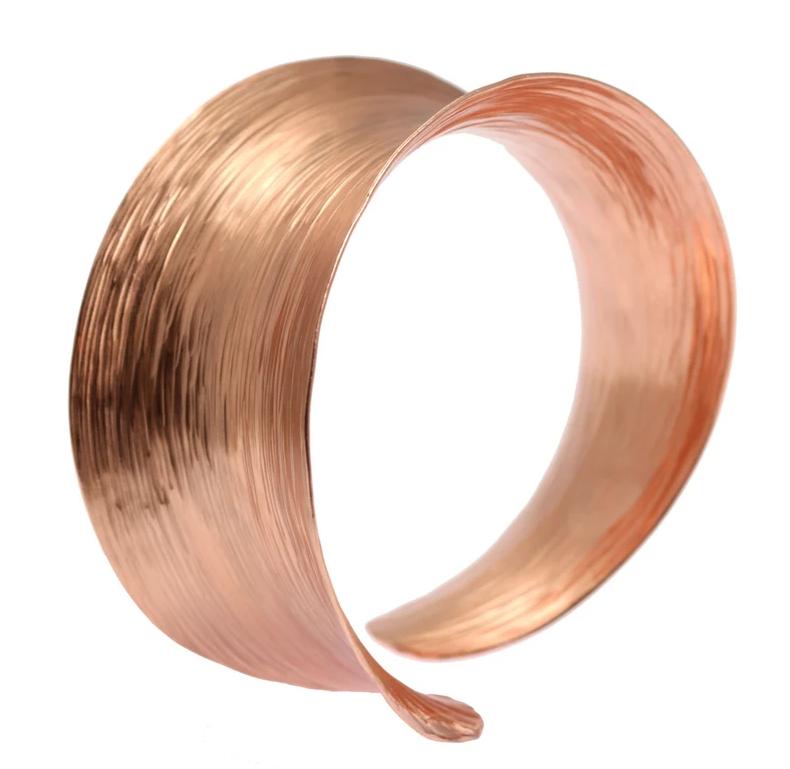 Anticlastic Copper Bark Bangle Bracelet - Handmade Hammered Jewelry for Women - Perfect for Boho, Vintage & Everyday Wear