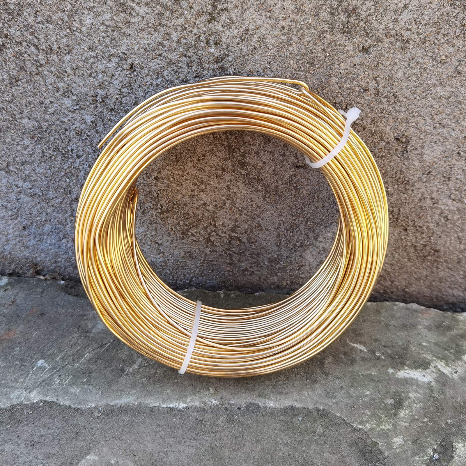 INSPIRELLE 15 Gauge 164 Feet KC Gold Aluminum Craft Wire - Bendable Jewelry Making Wire for DIY Bracelets, Necklaces & Craft Projects