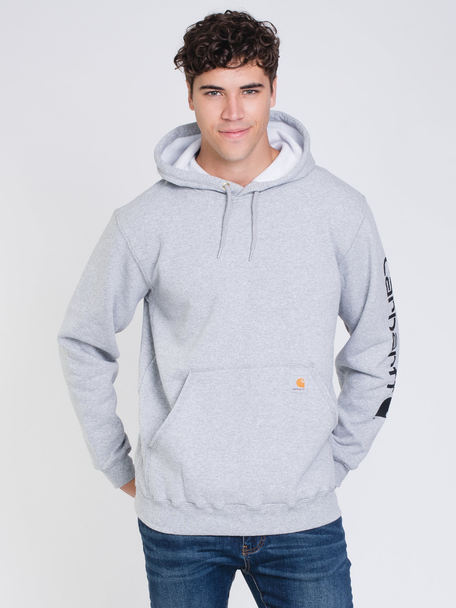 Carhartt Men's Sleeve Pullover Hoodie - Heavyweight Cotton Fleece Sweatshirt for Work & Outdoor Activities