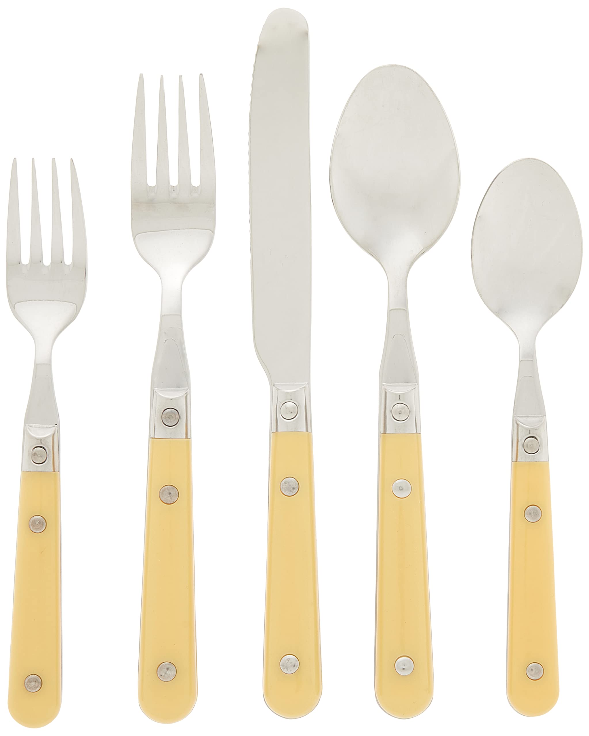 Premium Stainless Steel Flatware Set - 30-Piece Dishwasher Safe Cutlery Set for 6, Elegant Yellow Gold Finish (22704) - Perfect for Dinner Parties, Weddings & Everyday Dining