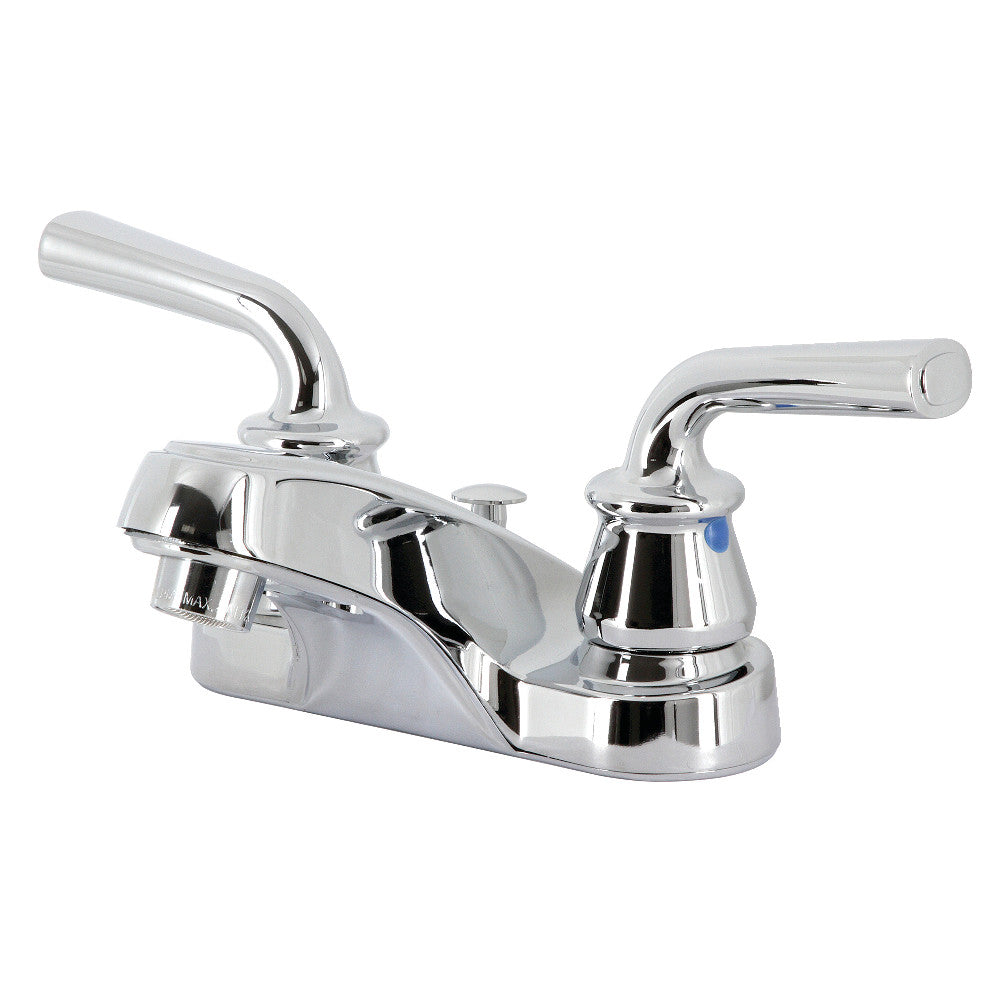 Kingston Brass KB252RXLB 4-Inch Centerset Bathroom Faucet with Brass Pop-Up Drain - Vintage Style Bathroom Sink Faucet for Bathroom Vanity, Powder Room, and Guest Bath Renovation