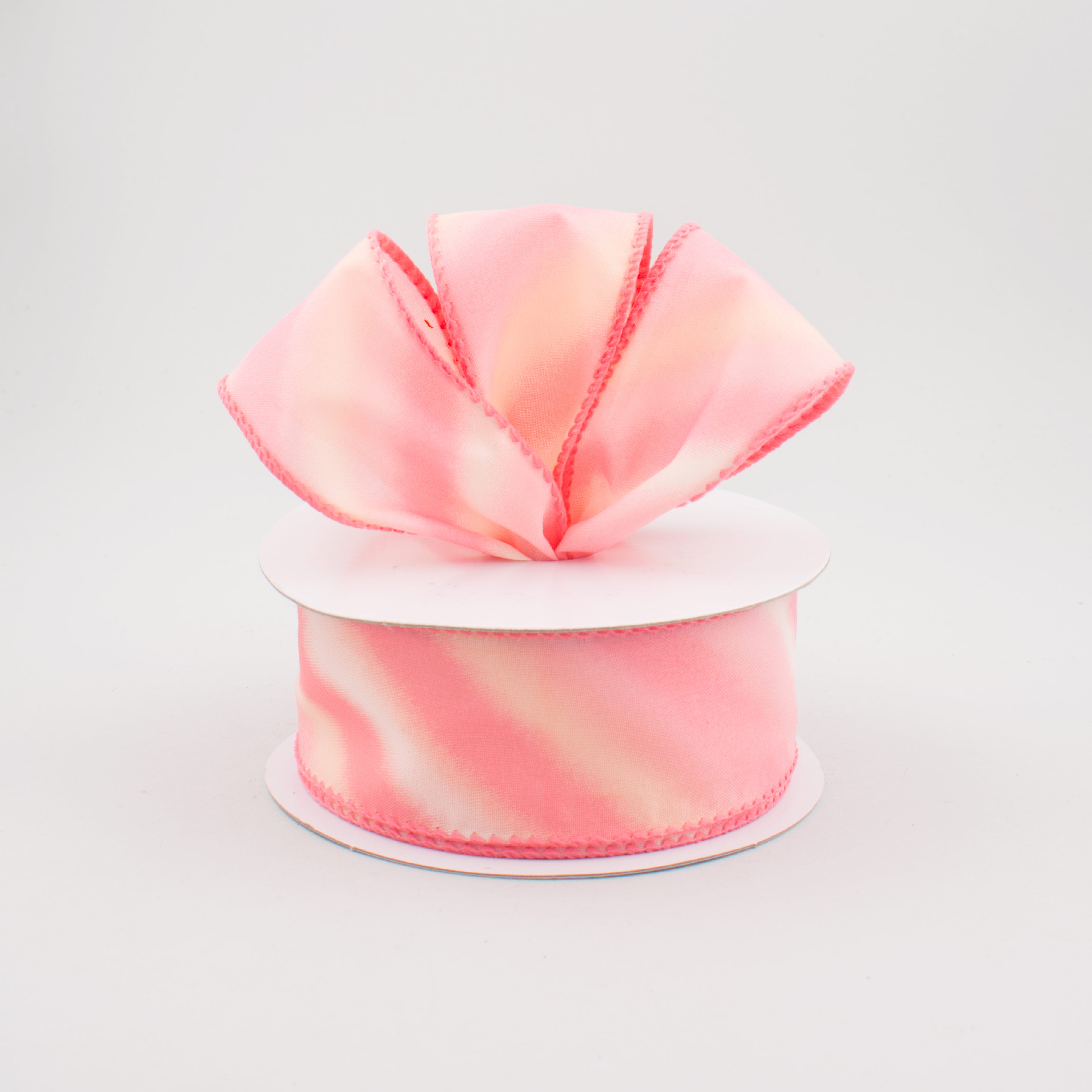 1.5 Inch Diagonal Ombre Satin Ribbon - Pink Gradient Decorative Ribbon (10 Yards) for Gift Wrapping, DIY Crafts, Hair Bows & Party Decorations