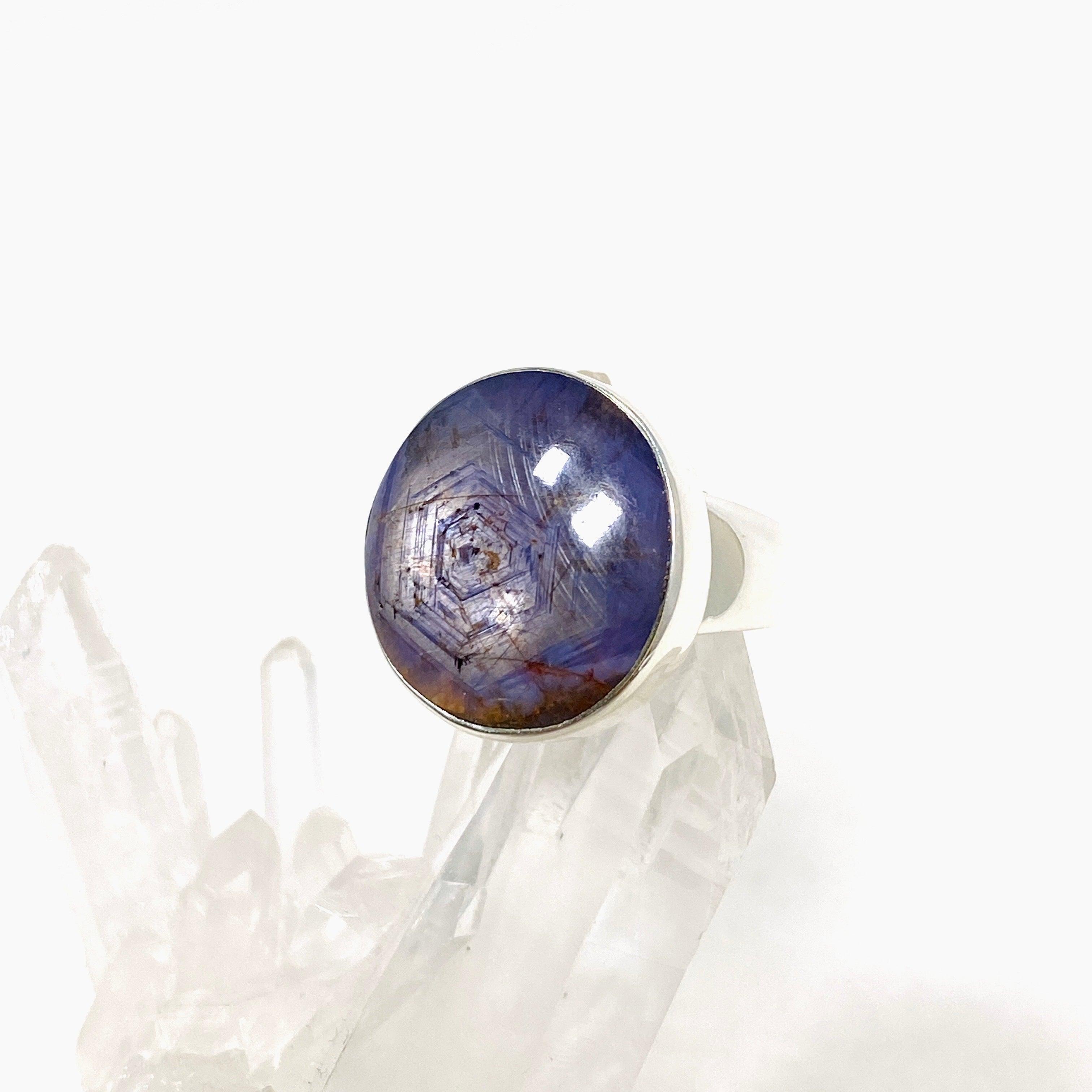 Sapphire Round Ring Size 8 KRGJ3177 - Elegant Blue Gemstone Jewelry for Women, Perfect for Engagement, Wedding & Anniversary Gifts