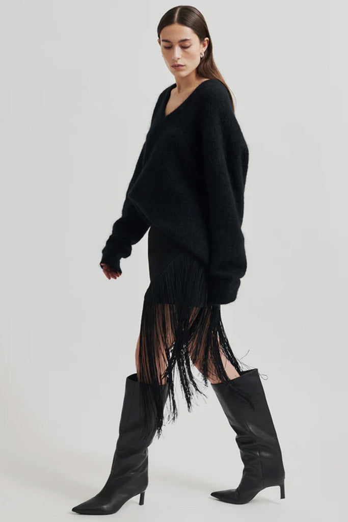 Frullo Skirt for Women - Black A-Line Skirt | Perfect for Casual Wear, Office & Date Night Outfits