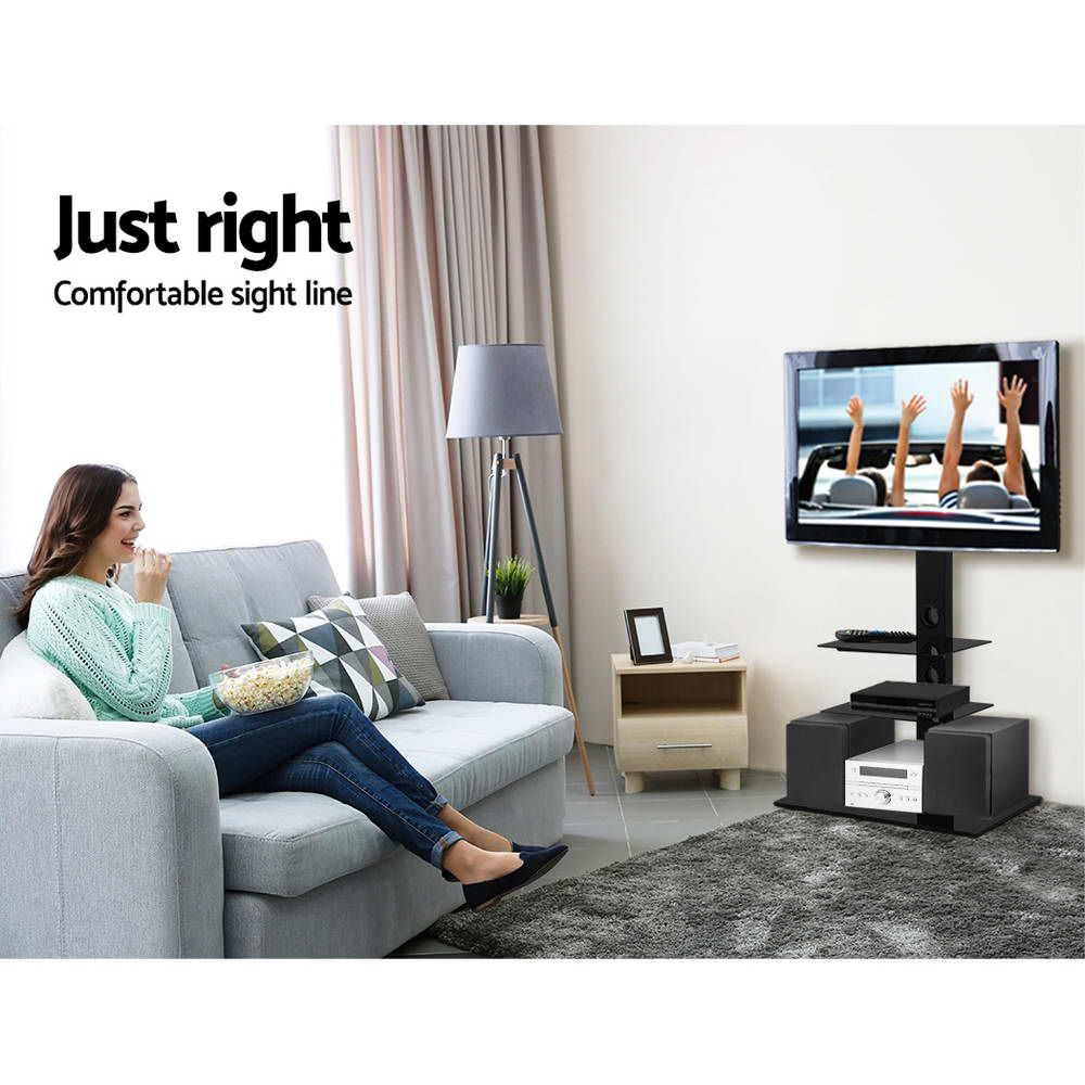 Adjustable TV Floor Stand for 32-70 Inch Screens - Swivel & Height Adjustable TV Mount Bracket - Perfect for Living Room, Bedroom & Home Theater Setup