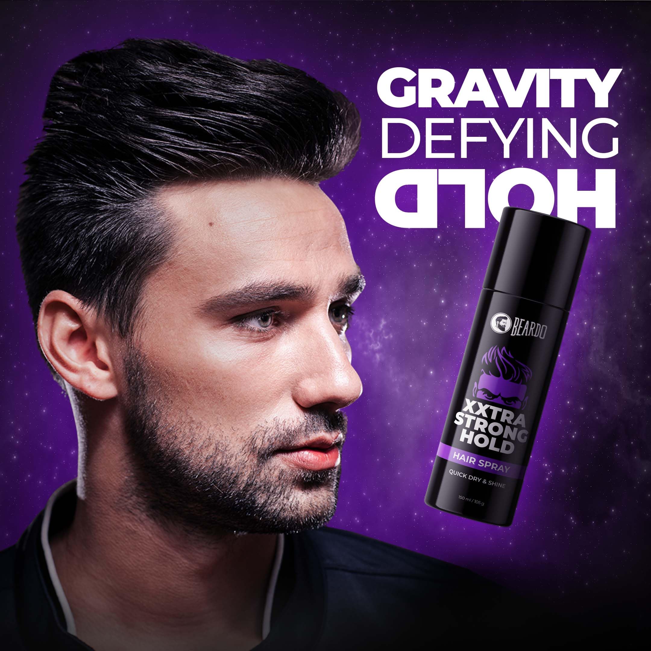 Beardo Xxtra Strong Hold Hair Spray for Men - 150ml/105g | Lightweight, Non-Sticky Extreme Hold Styling Spray | Perfect for All-Day Hairstyles, Weddings & Professional Looks