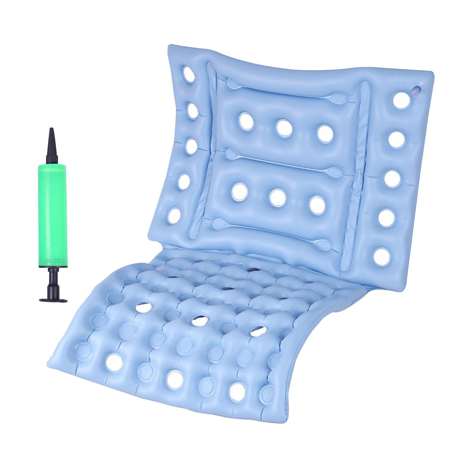 Premium Inflatable Pressure Relief Cushion for Wheelchair & Recliner - Orthopedic Bed Sore Prevention Seat Pad with Non-Slip Cover (Blue) - Ideal for Elderly Care, Post-Surgery Recovery & Long-Term Sitting Comfort