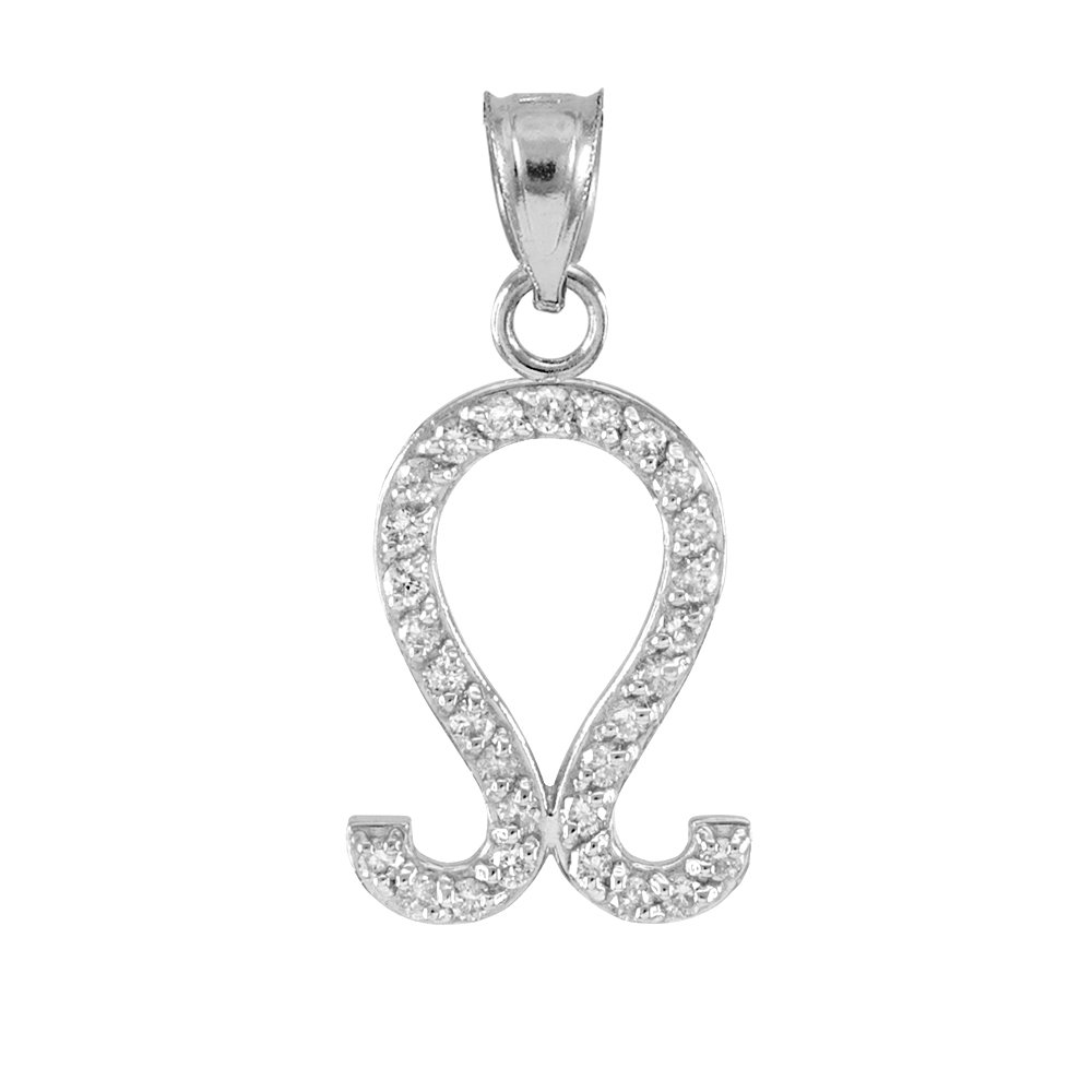 14K White Gold Diamond Leo Zodiac Charm Pendant - High Polish Finish - Perfect for Birthday Gifts, Anniversary Presents & Astrology Jewelry Lovers