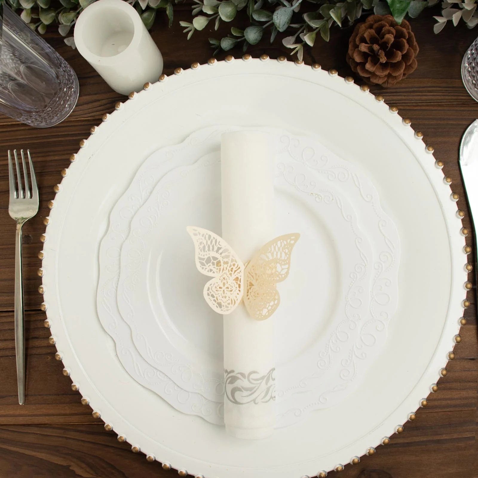 12 Pack Laser Cut 3D Butterfly Napkin Rings for Wedding, Party & Table Decor - Elegant DIY Paper Craft for Dinnerware & Home Decoration