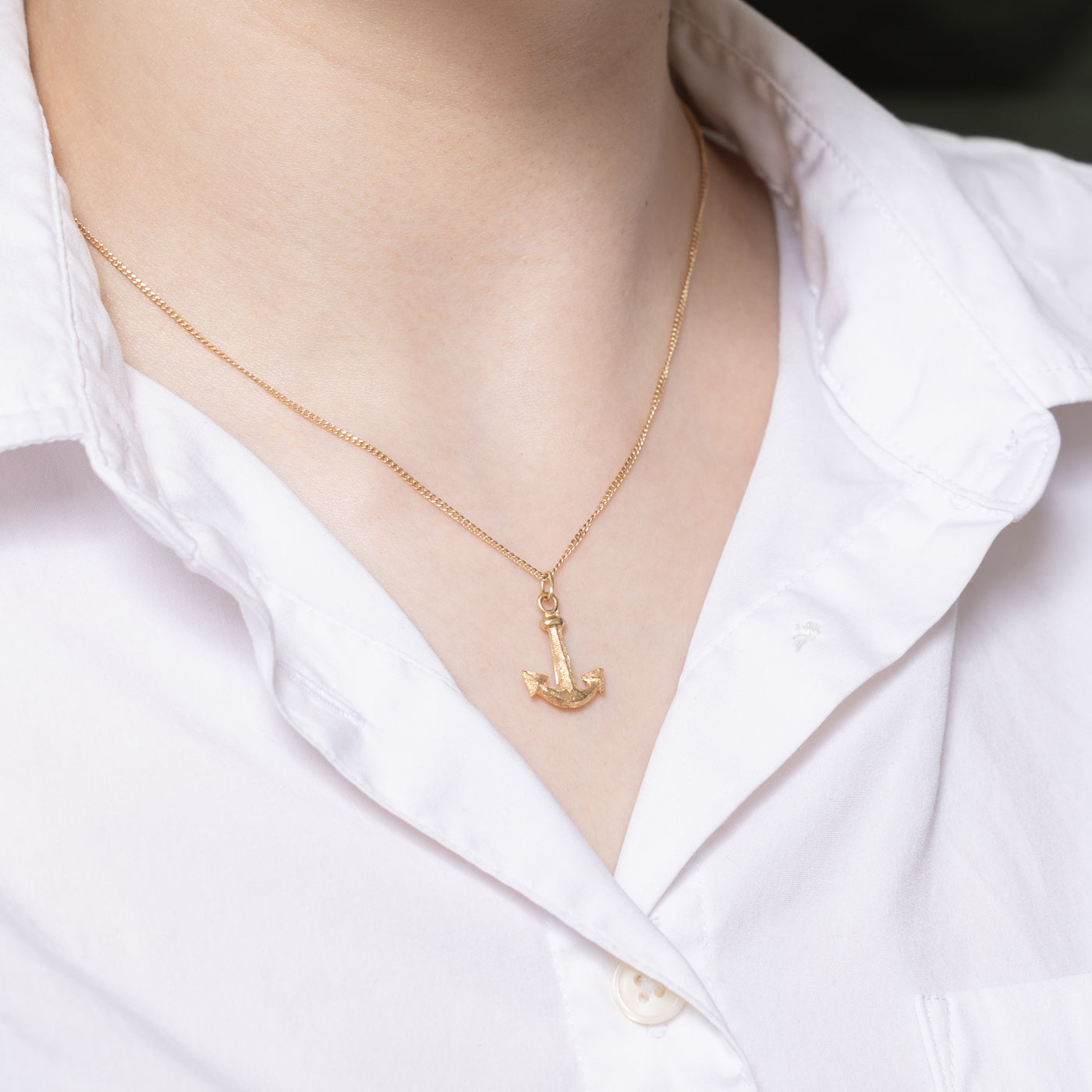 10K Yellow Gold Anchor Charm Pendant - Dainty Nautical Jewelry for Women - Perfect for Layering Necklaces, Gifts & Everyday Wear