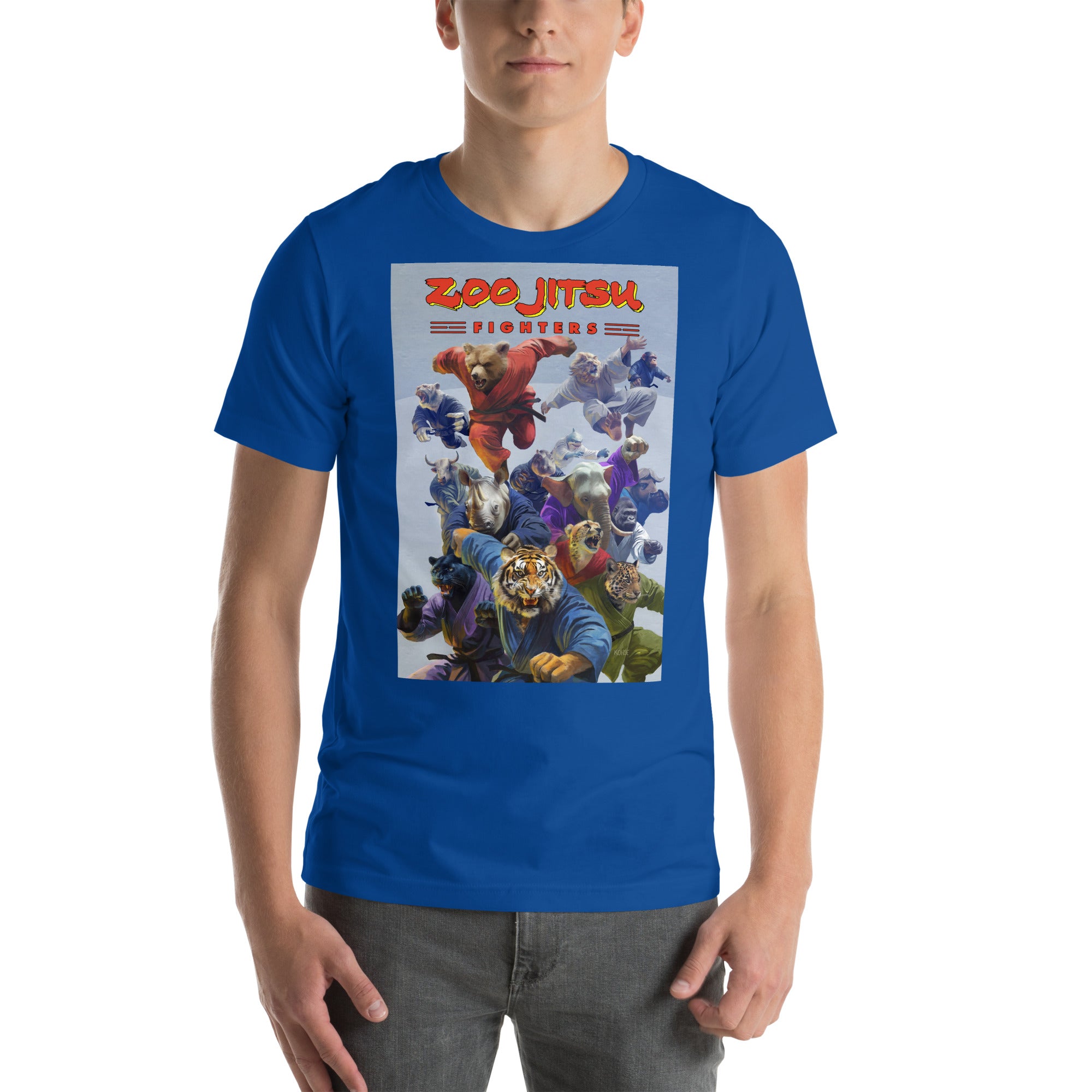 Zoo Jitsu Fighters Graphic Unisex T-Shirt by Lee Kohse - Comfortable Cotton Tee for Martial Arts Fans, Streetwear & Casual Outfits