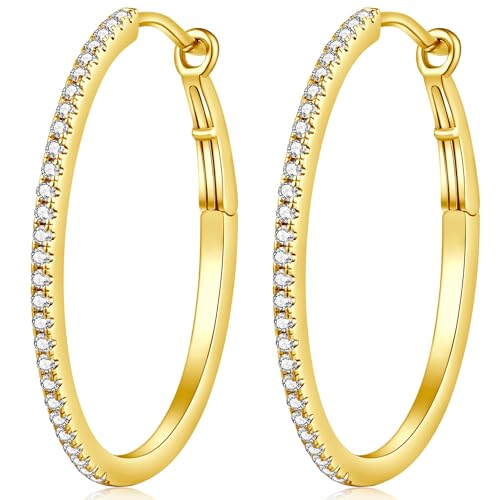 C3-oval hoop earrings 38mm gold 18k