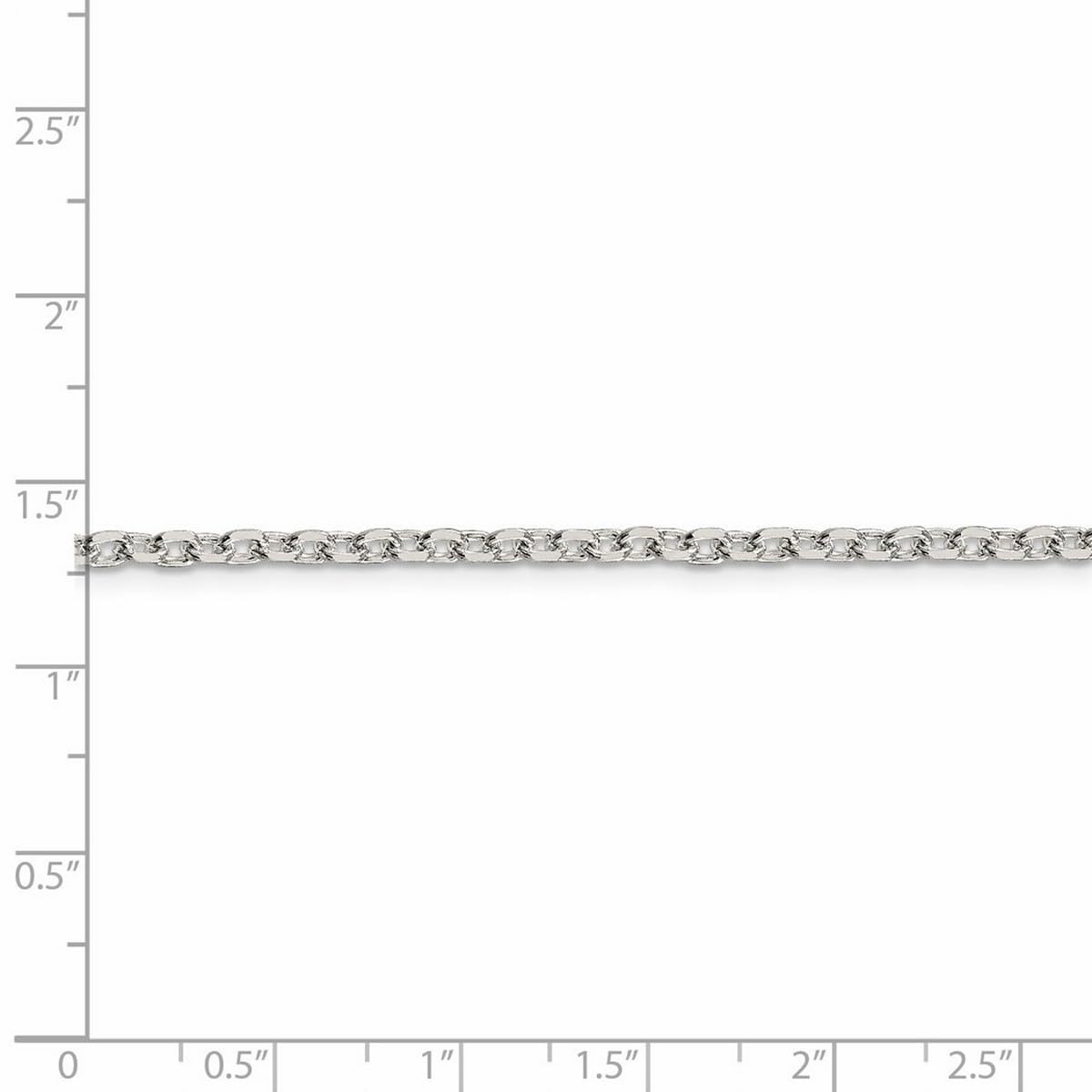925 Sterling Silver Polished Beveled Edge 2.75mm Cable Chain Necklace with Lobster Claw Clasp - Unisex Jewelry for Women & Men - Perfect for Gifts, Weddings, and Everyday Wear