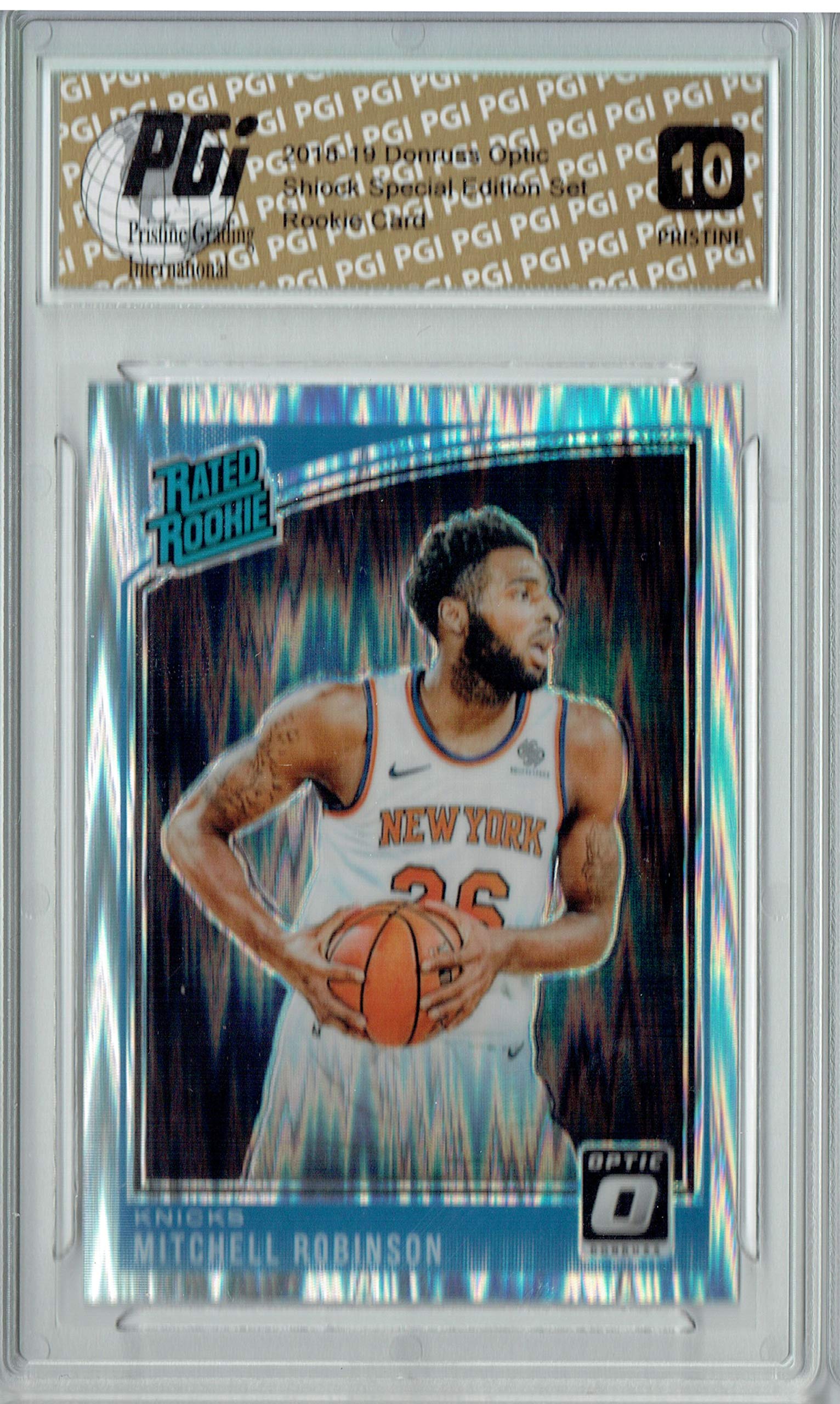 Mitchell Robinson 2018 Donruss Optic Shock #163 PRISTINE Rookie Card PGI 10 - NBA Basketball Trading Card for Collectors & Investors, Perfect for Display Cases & Memorabilia Collections