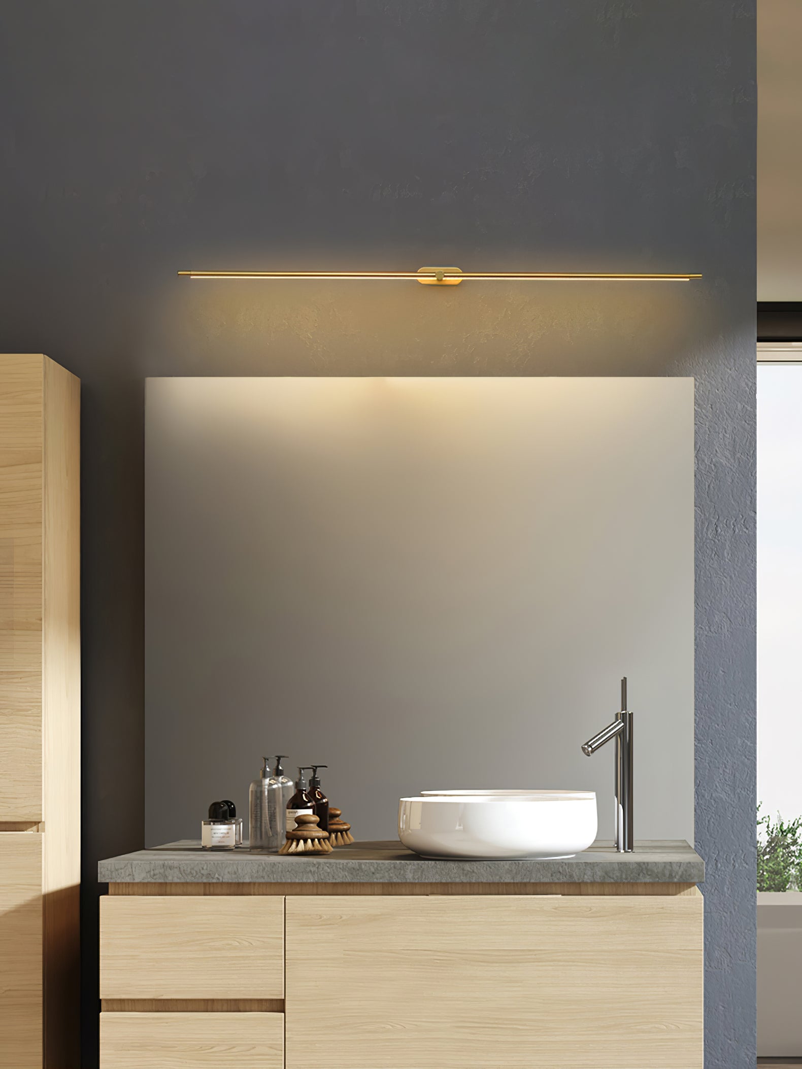 Minimalist Linear Rechargeable Wall Lamp - Modern LED Night Light for Bedroom, Hallway & Living Room - Dimmable Touch Control for Home Decor & Ambience Lighting