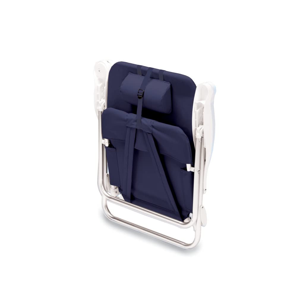 PICNIC TIME NCAA Illinois Fighting Illini Monaco Folding Beach Chair - Portable Outdoor Sports Chair for Football Games, Beach, Camping & Tailgating