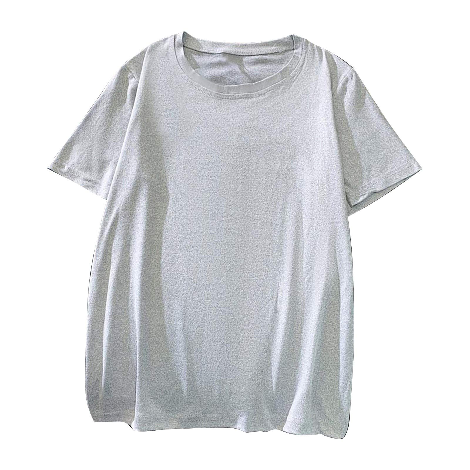 EOPUING Solid Color Lace T-Shirt for Women - Plus Size Summer Top for Casual Wear
