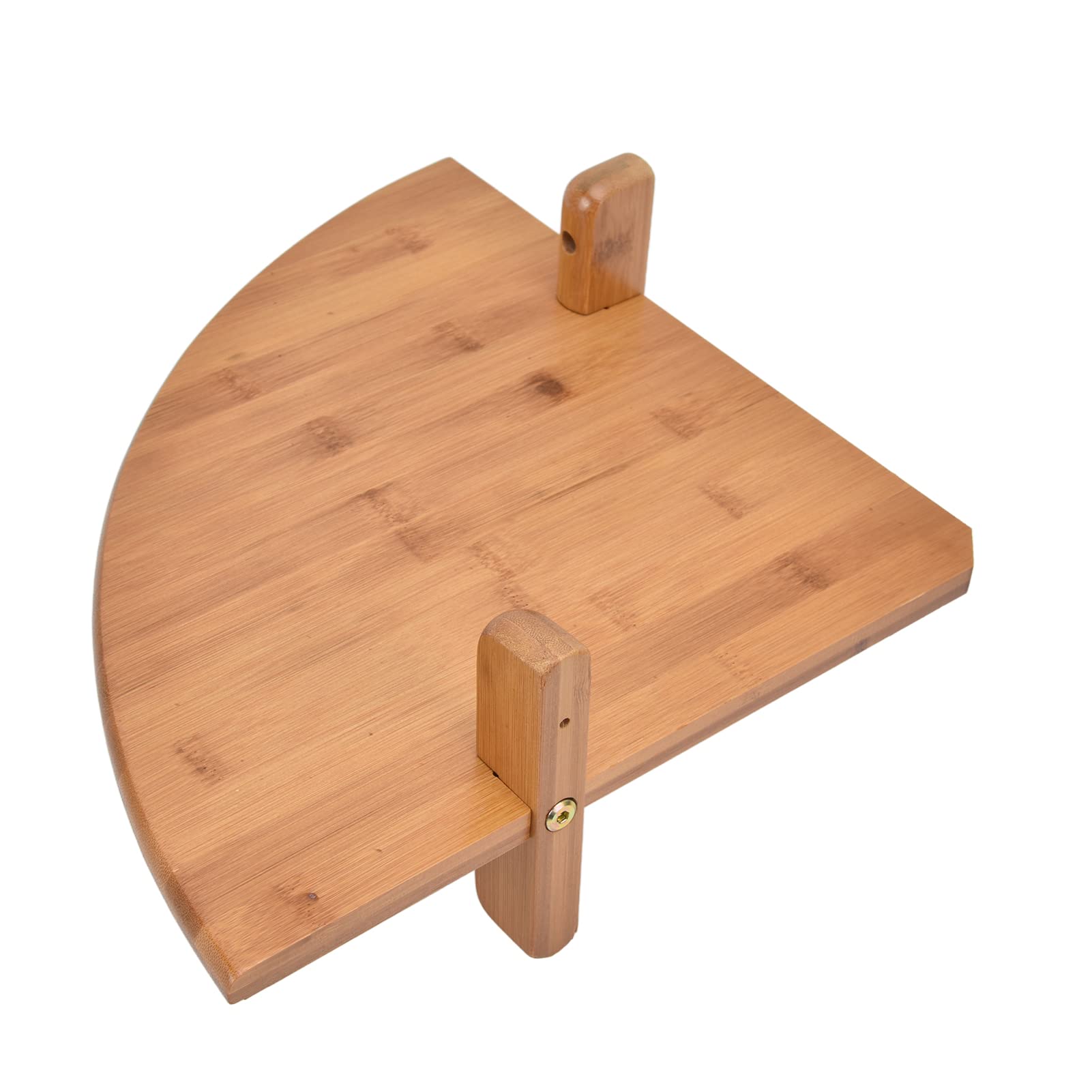 Natural Bamboo Corner Shelf - Fan-Shaped Wall Mounted Hanging Shelf for Living Room, Bathroom, Bedroom & Kitchen | Space-Saving Home Decor & Storage Solution | Perfect for Plants, Books & Bathroom Essentials