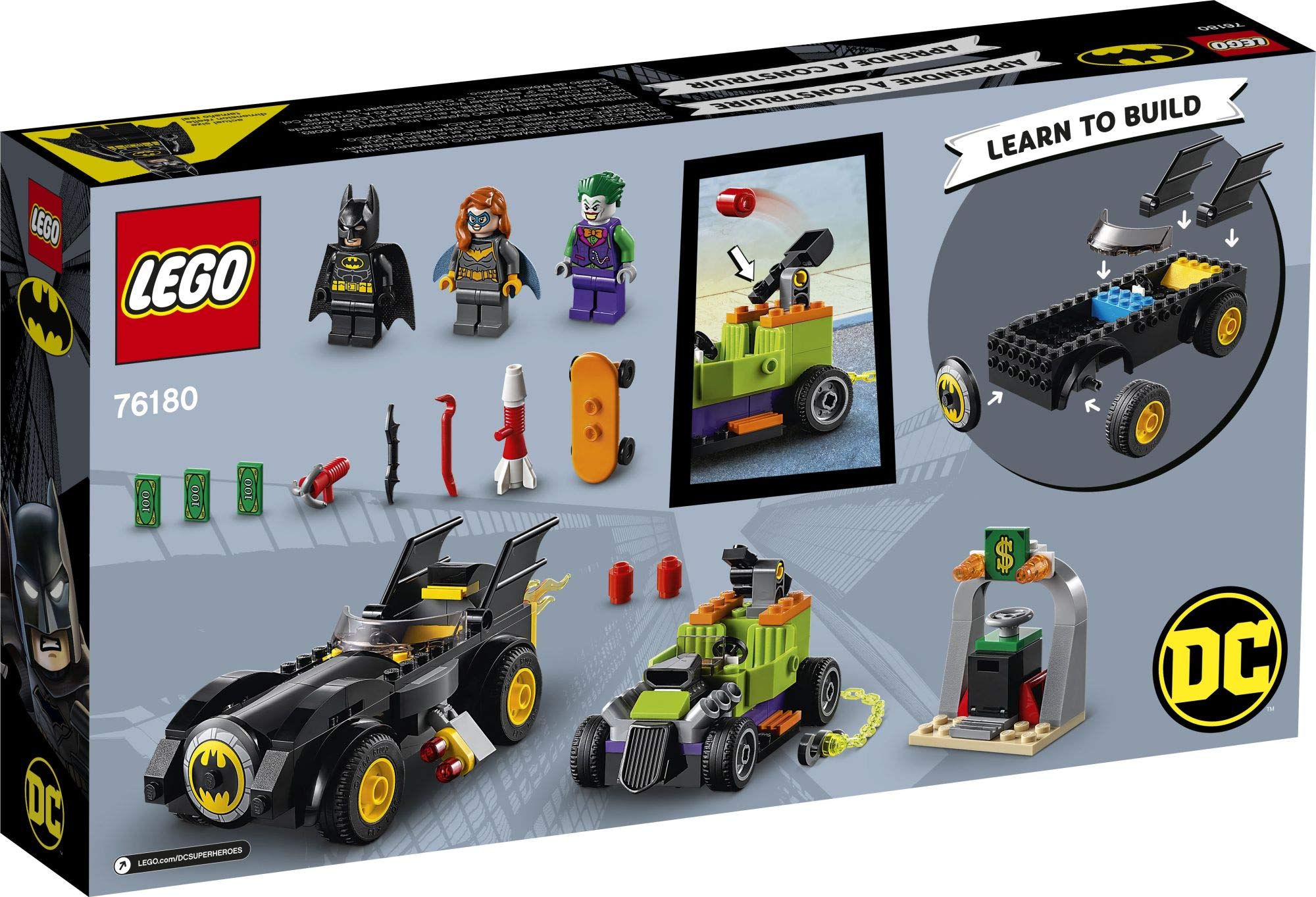 LEGO DC Batman Batmobile Chase Building Toy Set - Batman vs. The Joker with 136 Pieces | Includes Batman, Batgirl & Joker Minifigures + Buildable Batmobile & Hot Rod | Creative Play for Kids Ages 6+ | 2021 New Release | Perfect for Superhero Role Play & Collectors