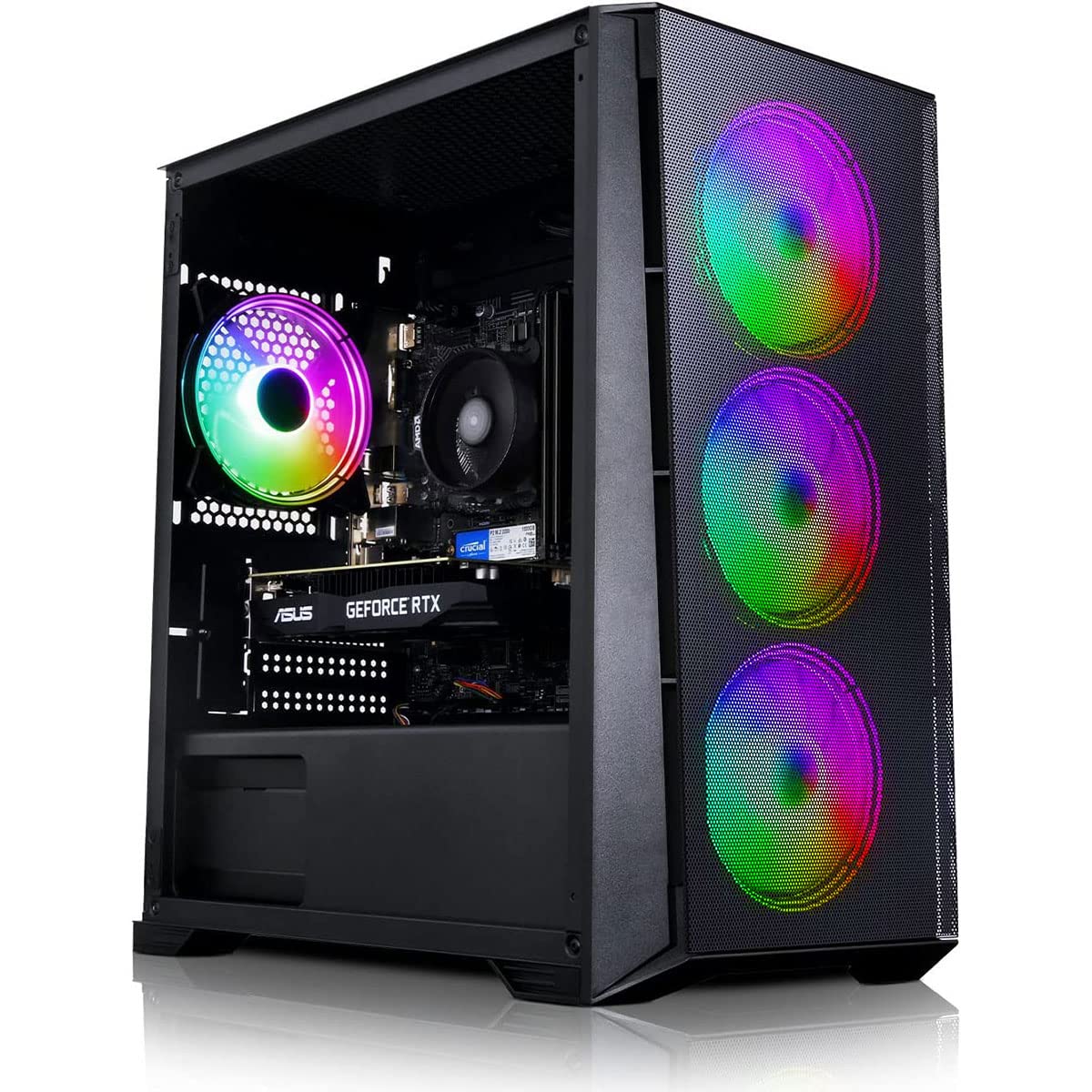 ADMI Gaming PC with AMD Ryzen 5 5500 & NVIDIA RTX 3060 8GB DDR6 | 16GB 3200MHz DDR4 RAM | 1TB NVME SSD | 600W Bronze PSU | Mesh Black RGB Case | WiFi | Windows 11 - Perfect for 1080p Gaming, Streaming & Content Creation
