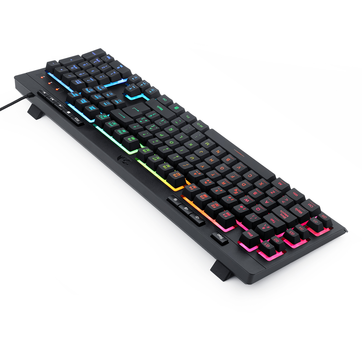 Redragon Shiva K512 RGB Gaming Keyboard - Mechanical Feel, Anti-Ghosting, 104 Keys, Black (Spanish Layout) - Perfect for PC Gaming, Esports & Office Work