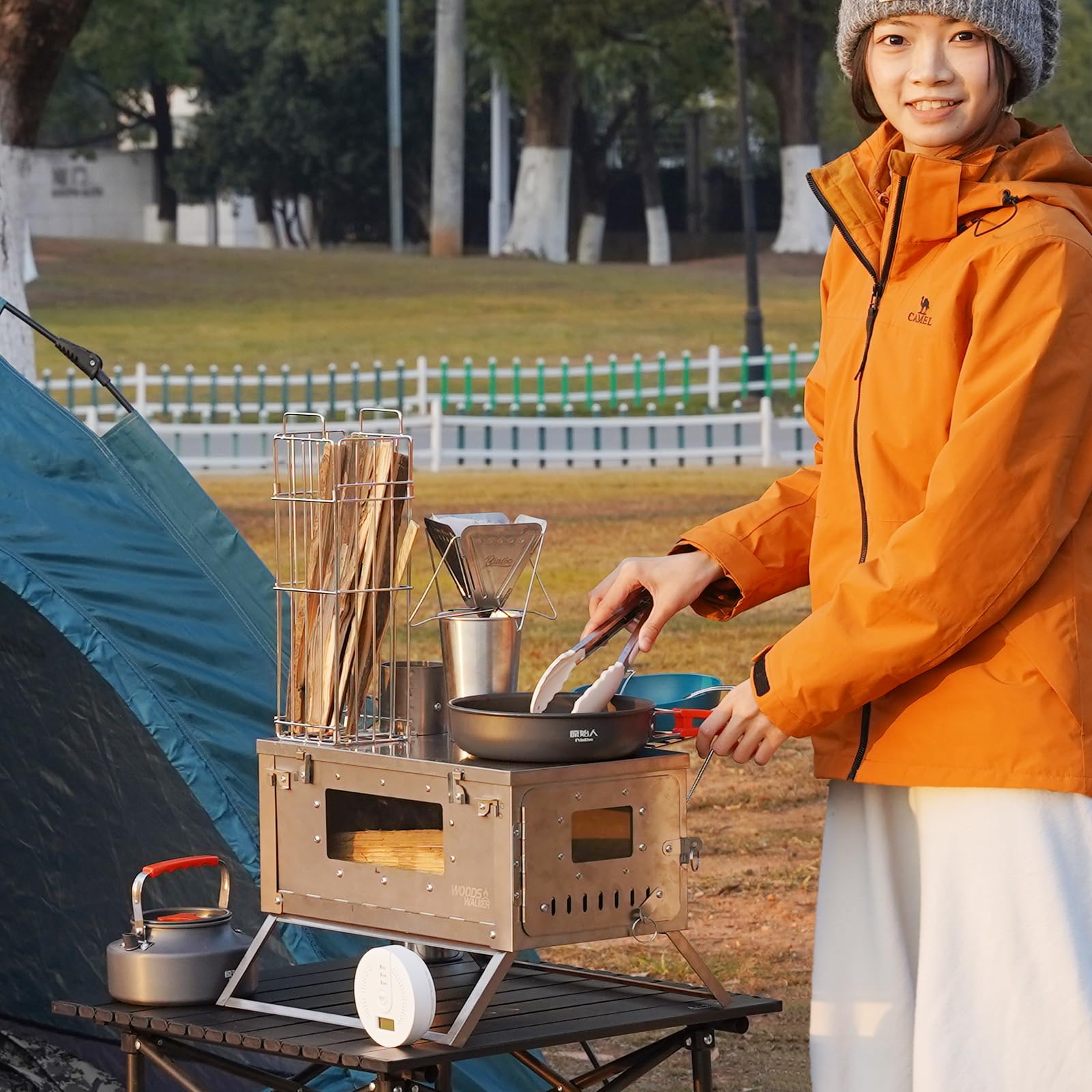 Ultralight Titanium Camping Tent Stove - Portable Wood Burning Stove for Backpacking, Hunting & Outdoor Adventures | Perfect for Wilderness Survival, Hiking Trips & Cold Weather Camping