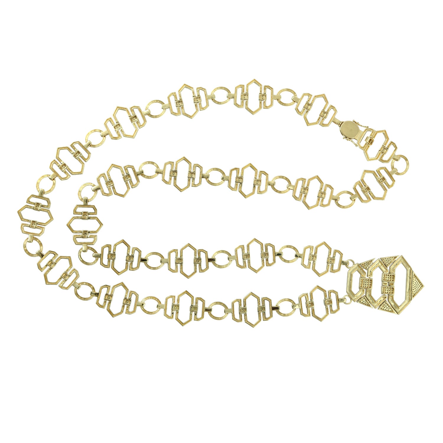 18K Yellow Gold Micro Pave Diamond Enamel Designer Opera Necklace - Elegant Evening Wear & Special Occasion Jewelry Gift for Women