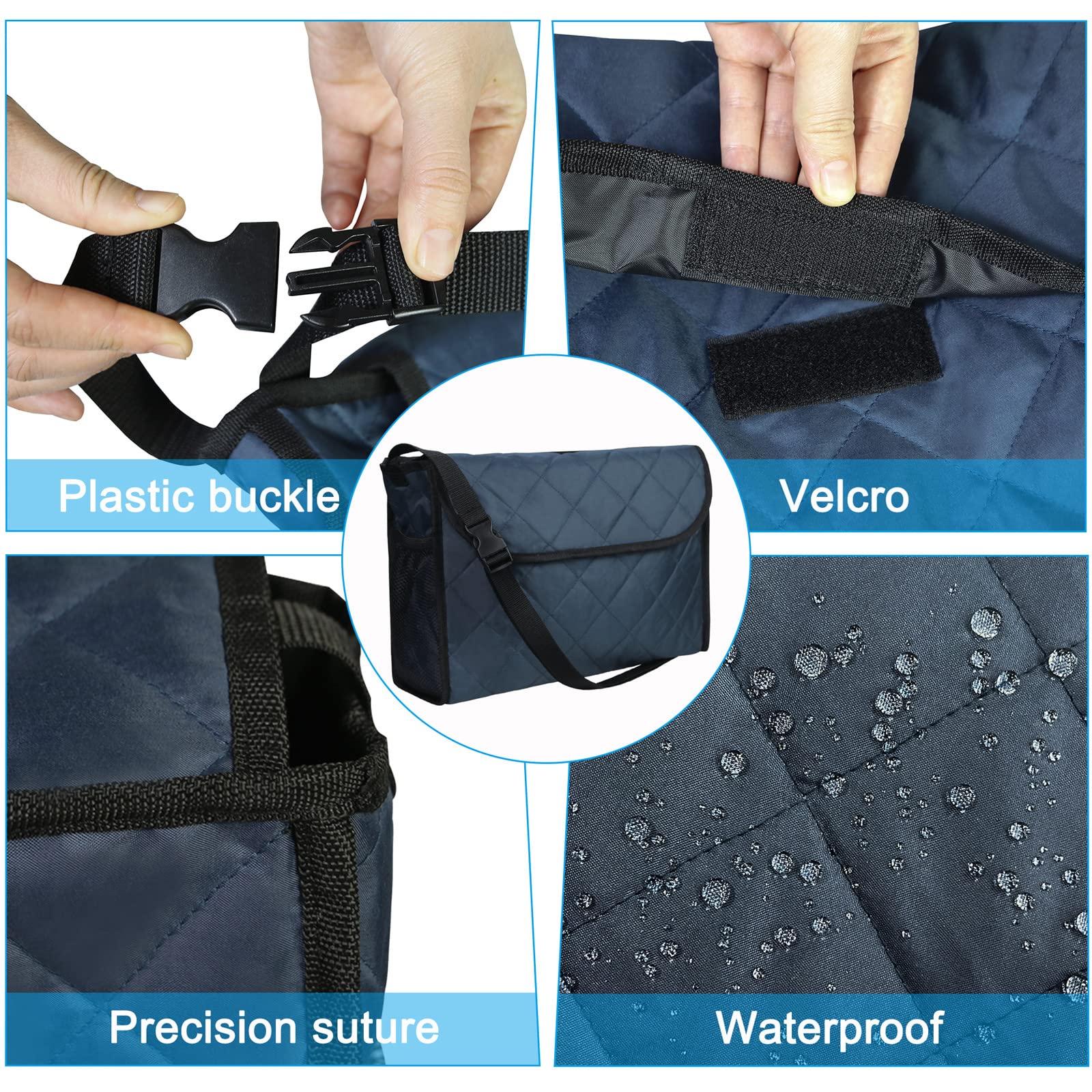 Waterproof Wheelchair Backpack - Travel Storage Tote Bag for Wheelchairs | Durable Messenger Bag for Men, Women, Elderly & Handicap | Perfect for Daily Commute, Shopping & Outdoor Activities (Black)