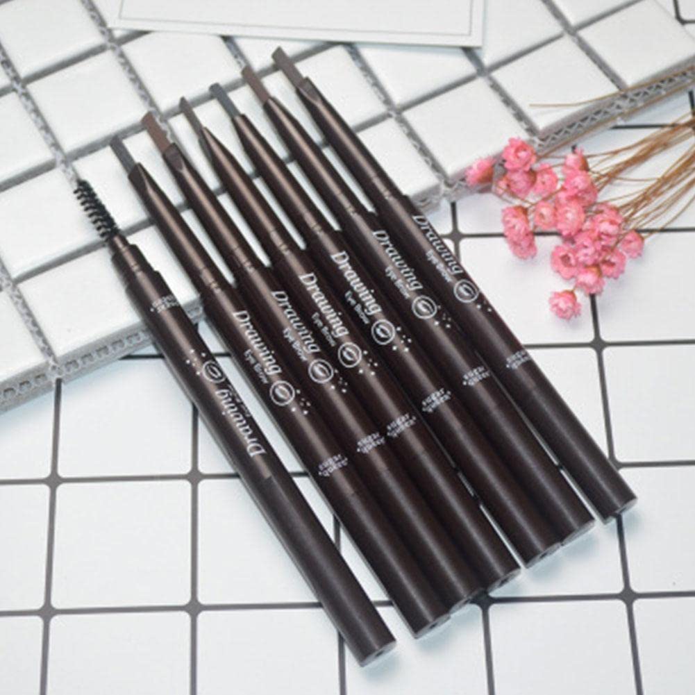 Double Ended Automatic Rotating Eyebrow Pencil - Dark Brown, Medium Brown & Black Shades | Waterproof & Long Lasting | Perfect for Natural Eyebrow Filling, Shaping & Everyday Makeup