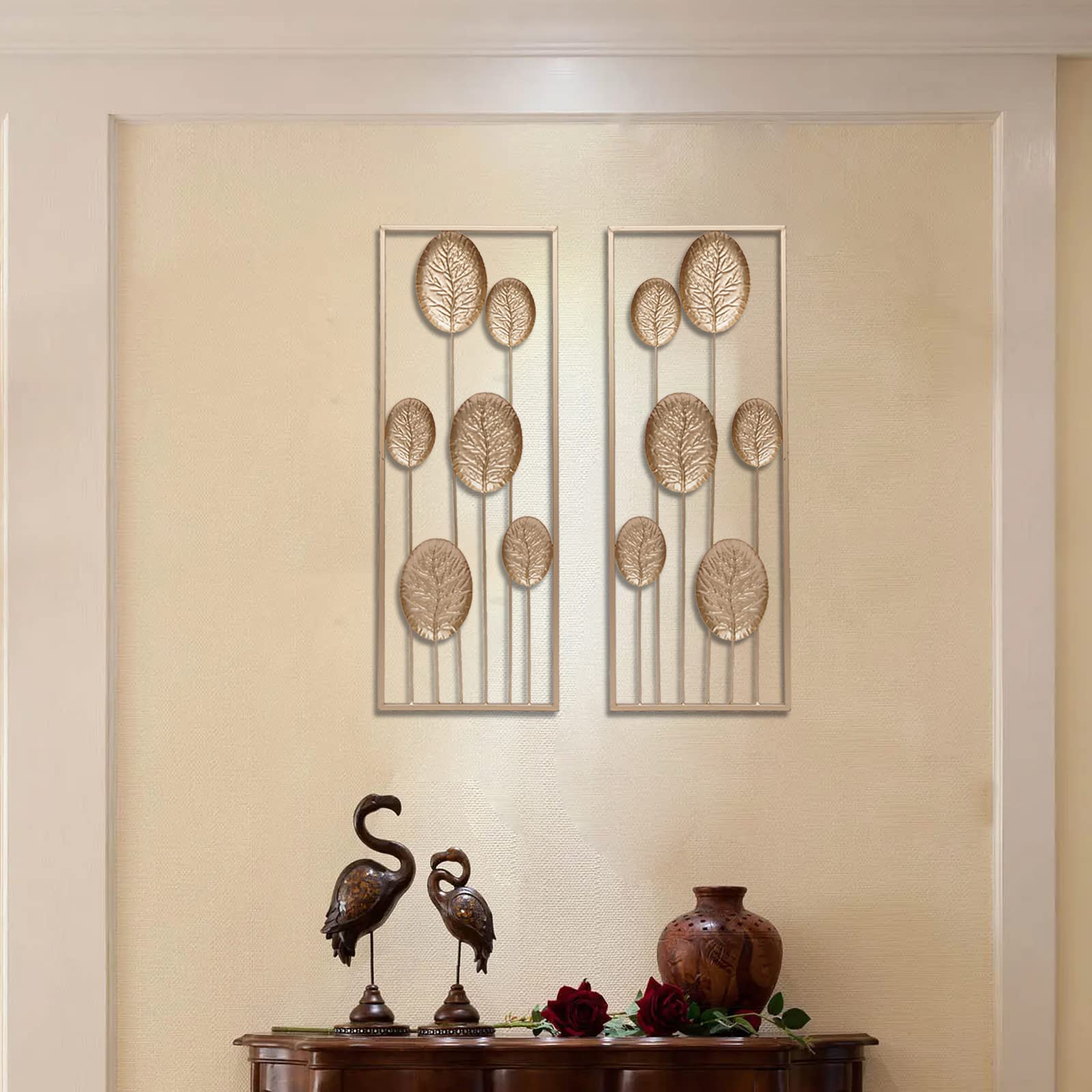 Set of 2 Gold Metal Wall Decor - 33.5