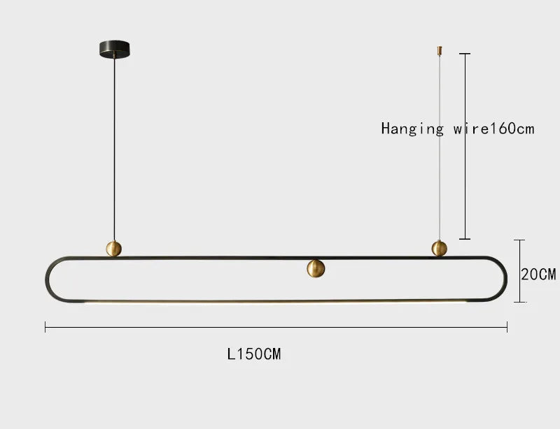 Modern Line Art Pendant Light for Kitchen Island - Adjustable Hanging Chandelier with Minimalist Design - Perfect for Dining Room, Breakfast Nook & Contemporary Home Decor
