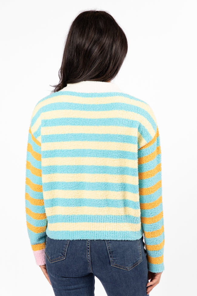 Soft Fuzzy Cardigan for Women - Cozy Yellow, Blue & Pink Sweater | Perfect for Fall & Winter Outfits | Lounge & Casual Wear