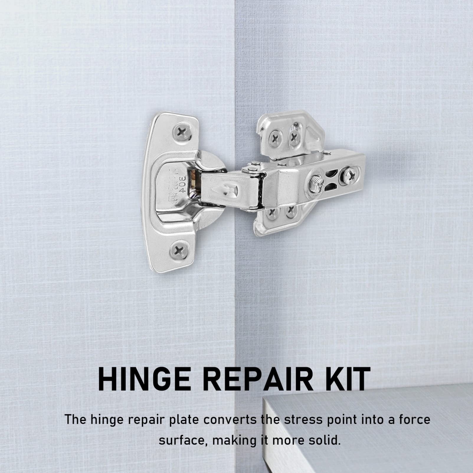 DOITOOL 2Pcs Stainless Steel Cabinet Hinge Repair Plate with 36Pcs Screws - for Kitchen Cupboard Door Hinges