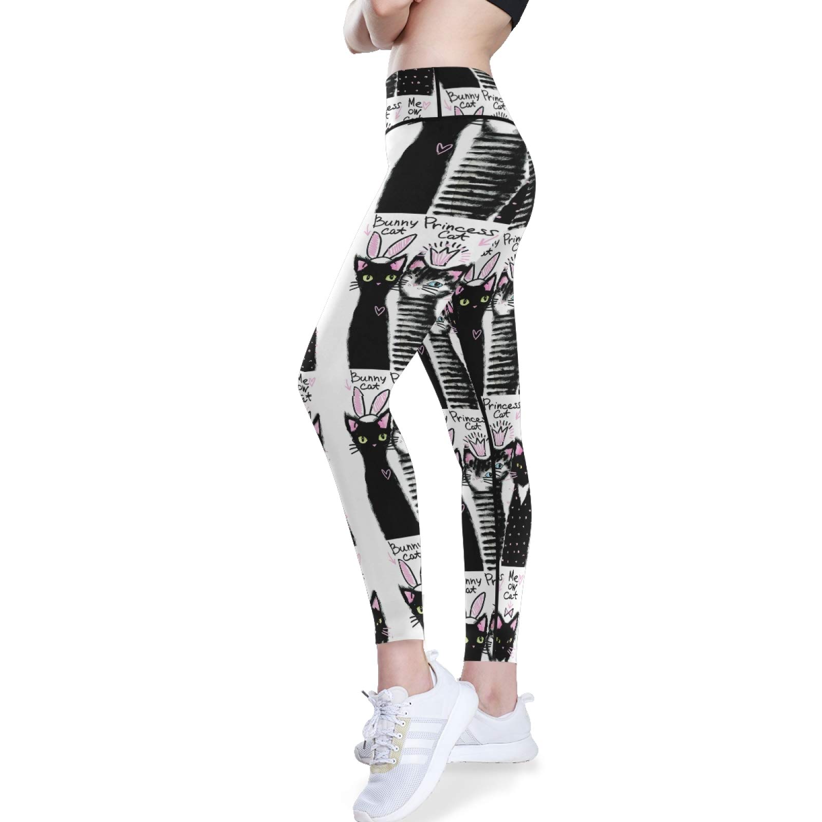 Funny Cat Yoga Pants for Women - High Waist Tummy Control Leggings for Workout & Running