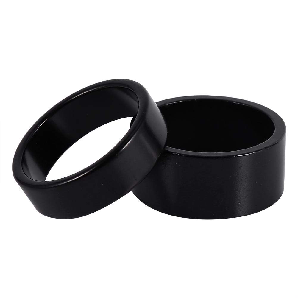 Keenso 4PCS Aluminum Alloy Bike Headset Spacers - Lightweight MTB & Road Bike Stem Fork Spacers (Black) | Perfect for Mountain Biking, Road Cycling & Bike Maintenance