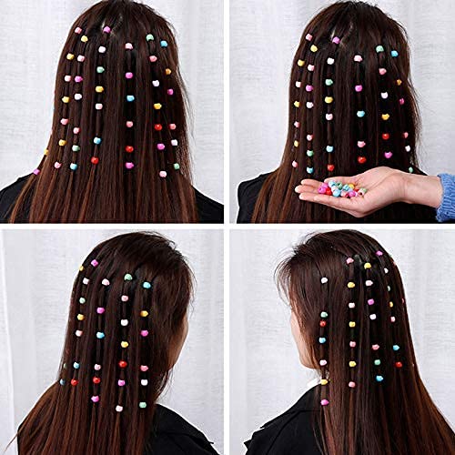 AKADO Mini Beads Hair Claw Clip - Colorful Plastic Hair Accessories for Women & Girls (30 Pack) - Cute Round Hair Clips for School, Parties & Everyday Styling