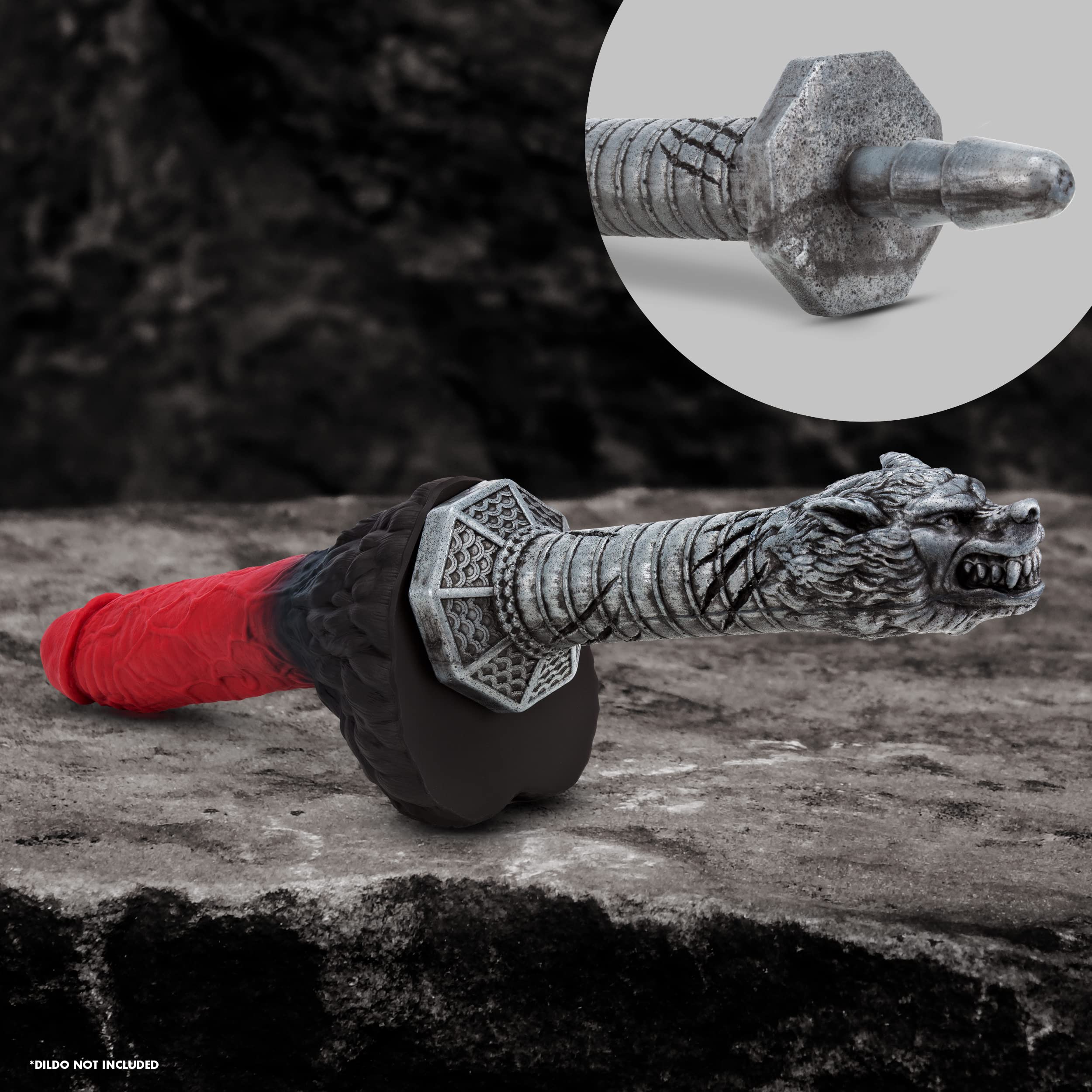 Blush The Realm Rougarou Werewolf Sword Dildo Handle - Compatible with Lock On Dildos & Adult Sex Toys - 11.75