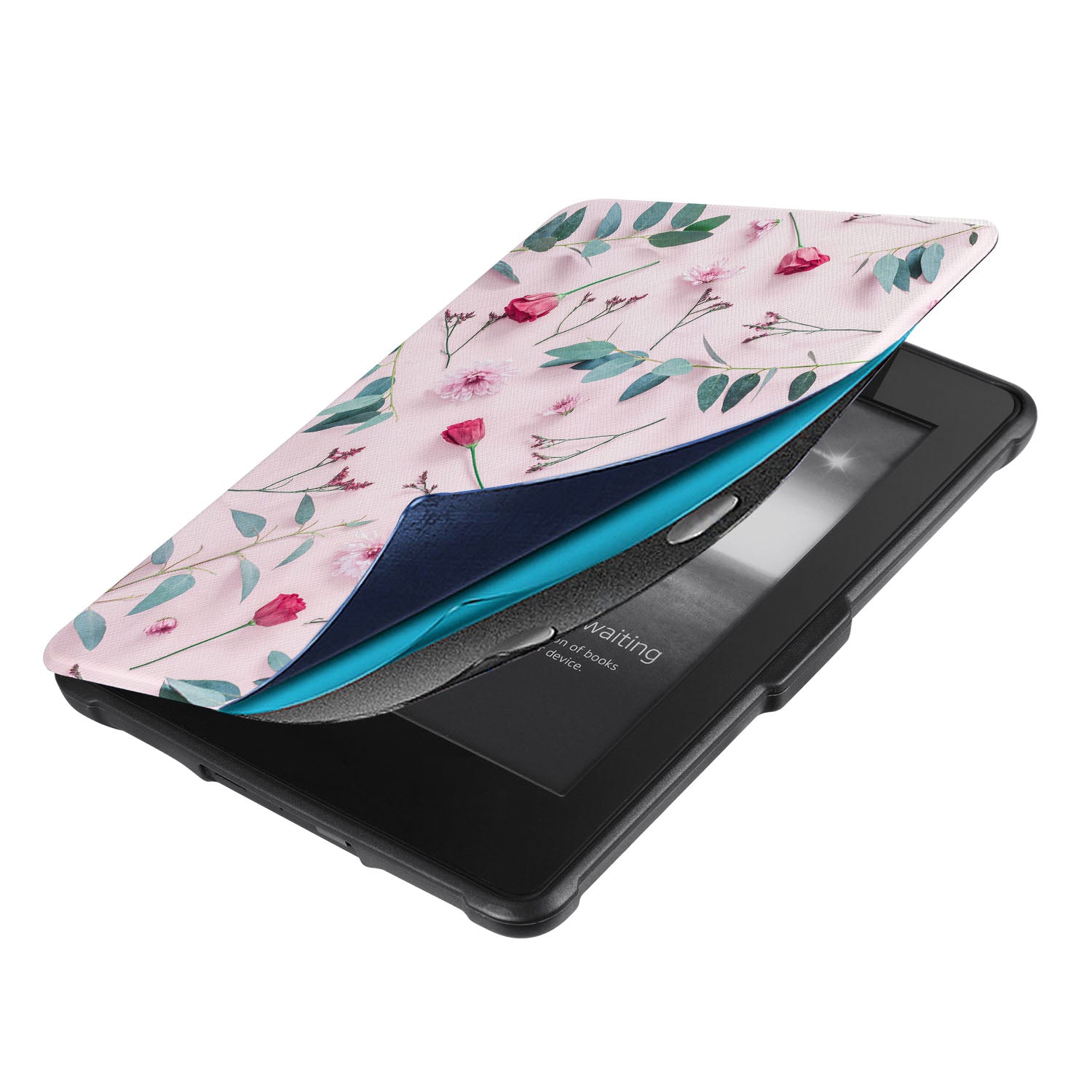 Premium Kindle Case with Flat Flower Design - Slim & Lightweight Protective Cover for Kindle E-Readers - Perfect for Reading at Home, Travel, and Commuting