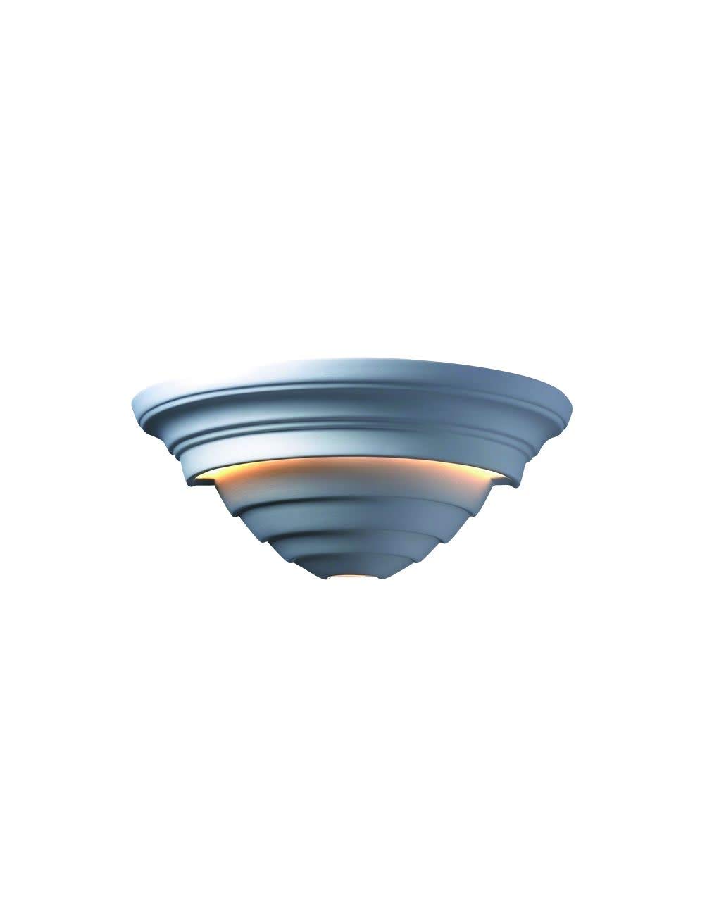 CER-1555W-BIS White Outdoor Wall Sconce with Ceramic Bisque Shades - Weatherproof Porch Light for Patio, Garden & Entryway Lighting