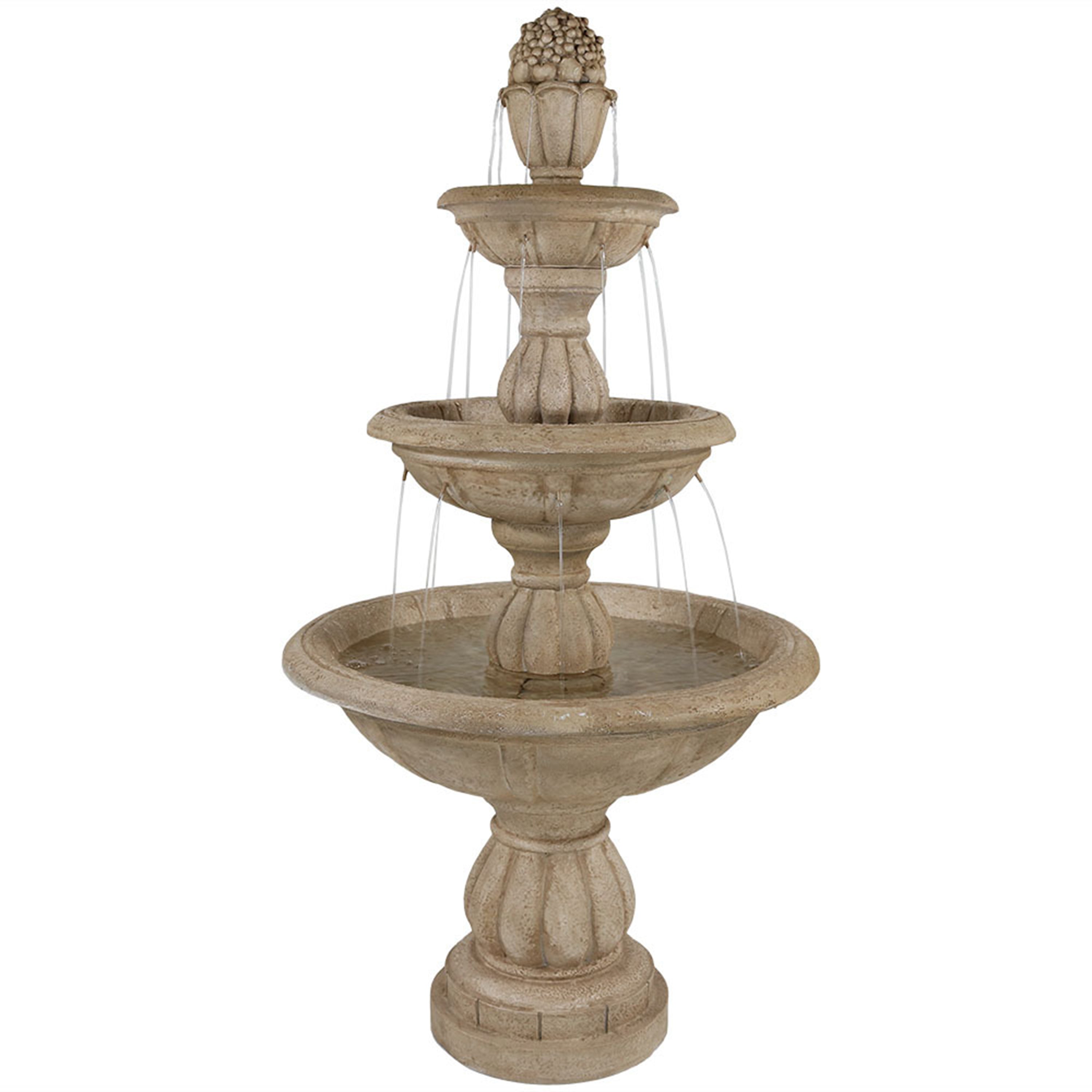 Sunnydaze 3-Tier Cornucopia Outdoor Water Fountain - 61