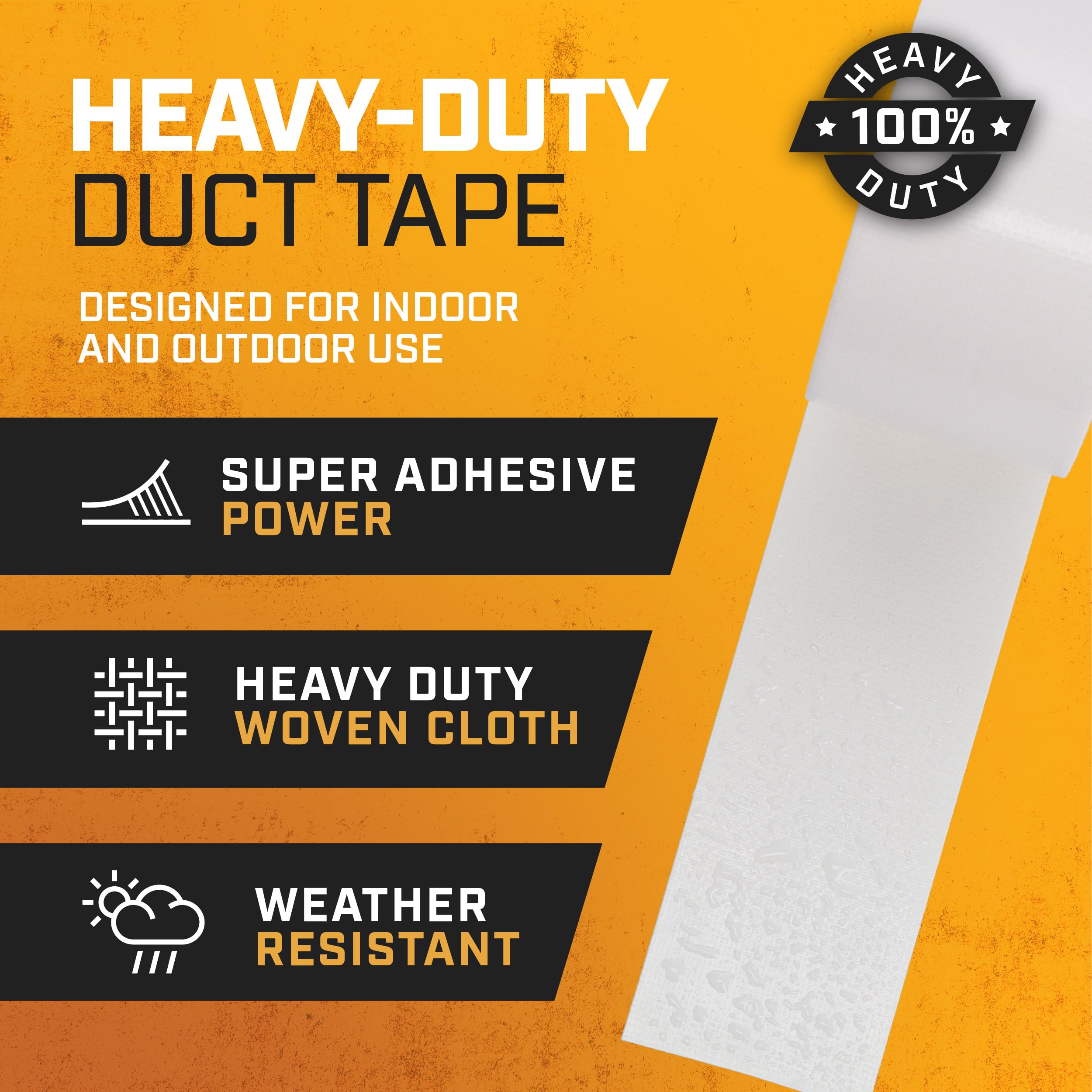 Lockport White Duct Tape - 3 Pack (20 Yards x 2 Inch) - Waterproof, No Residue Duct Tape for Home Repairs, HVAC, Crafts & DIY Projects - Heavy Duty Bulk Adhesive Tape for Sealing, Fixing & Emergency Use