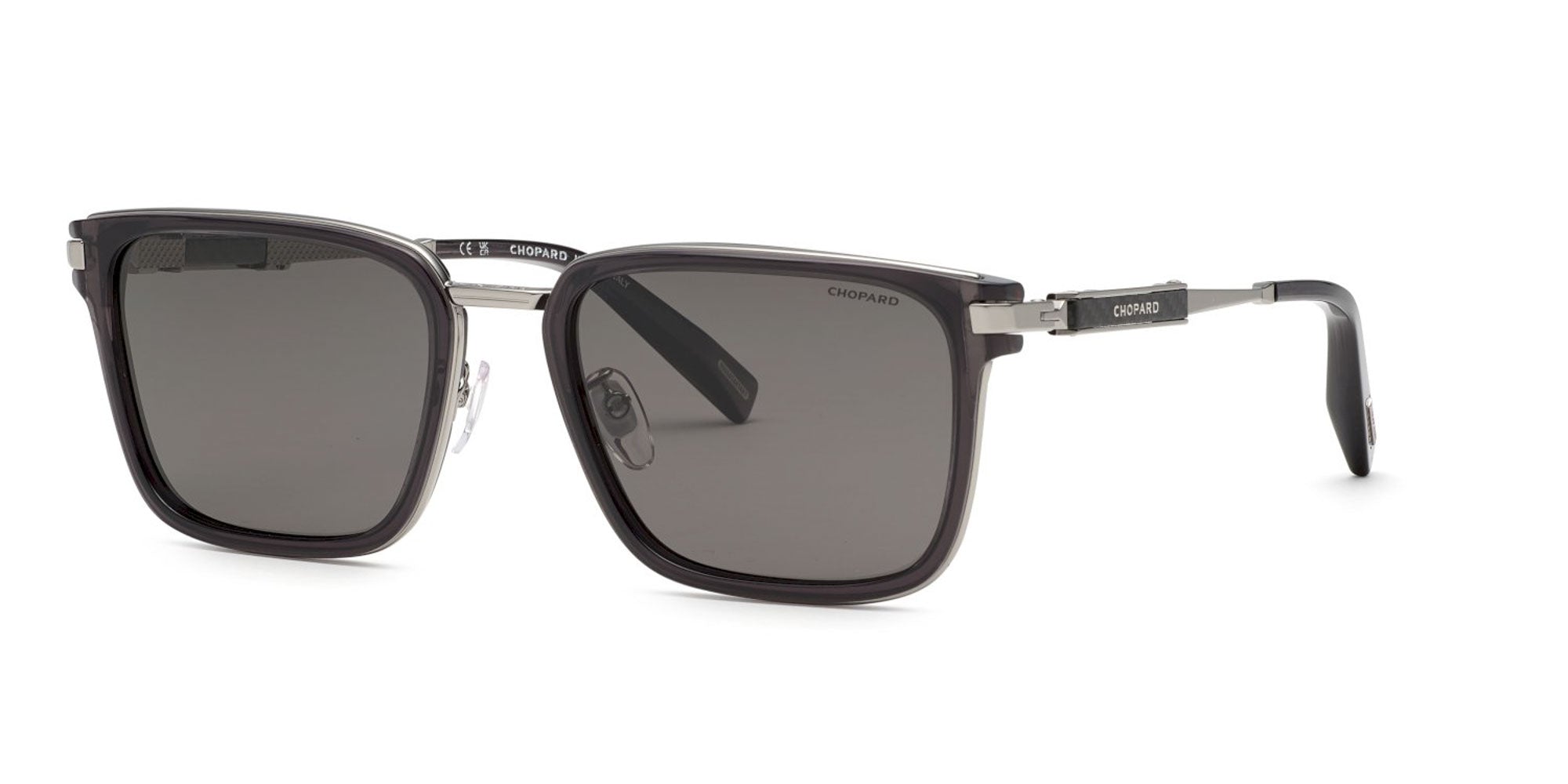 Shiny Transparent Dark Grey/Smoke Polarised