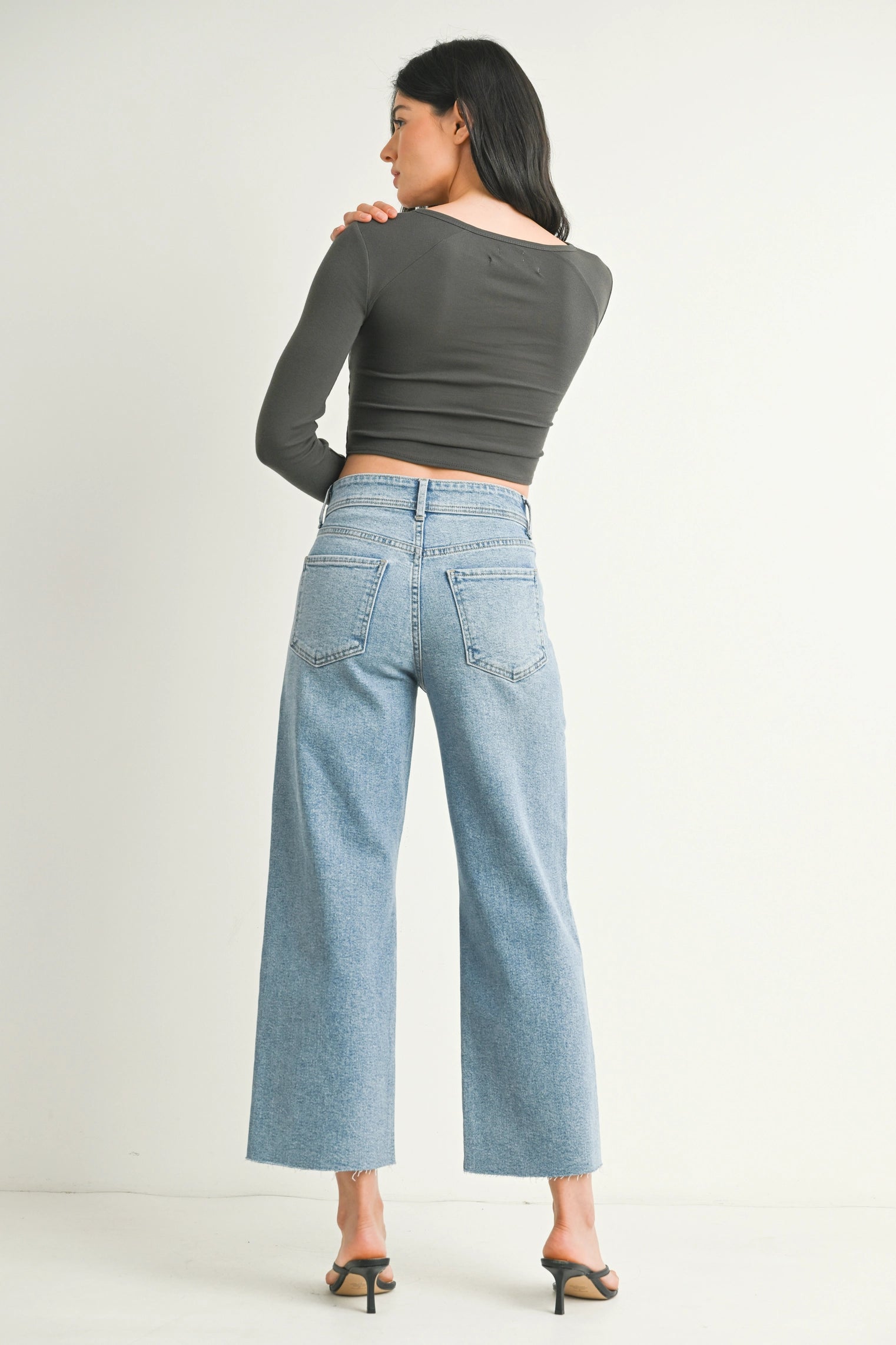 Stylish Wide Leg Utility Denim Jeans - Light Wash Distressed Denim Pants for Women | Perfect for Casual Outfits, Streetwear & Everyday Wear