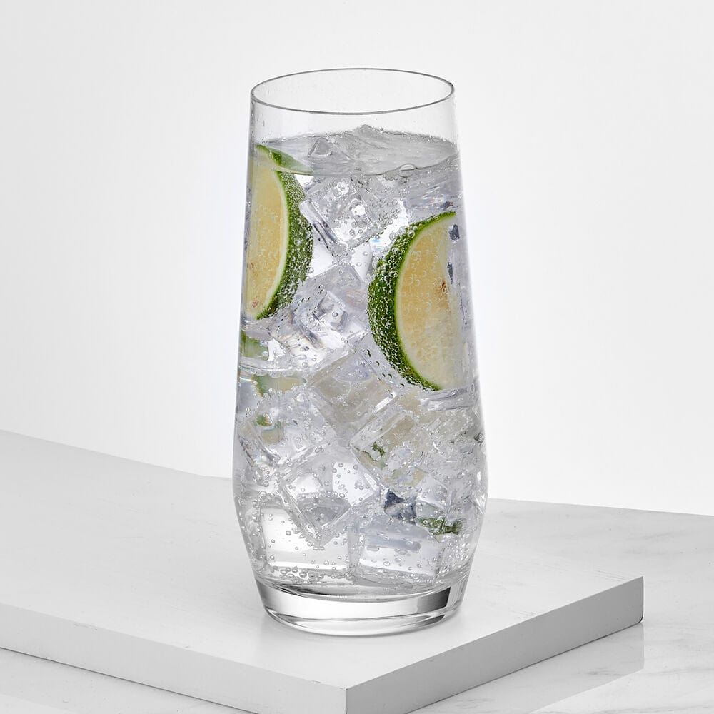 Premium Samantha Set of 4 Crystal Clear Highball Glasses for Cocktails, Iced Tea & Juice - Perfect for Home Bar, Parties & Gift Giving