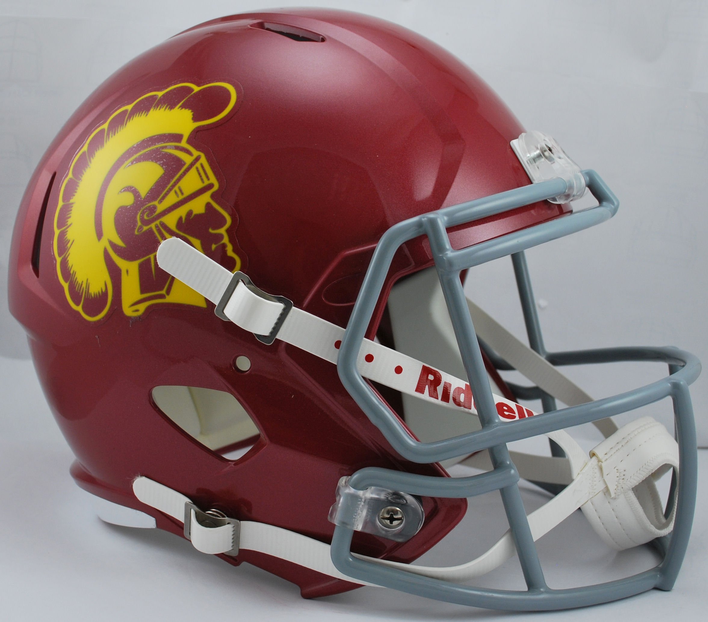USC Trojans NCAA Riddell SPEED Full Size Replica Football Helmet - Authentic College Football Gear for Fans, Collectors & Game Day Decor