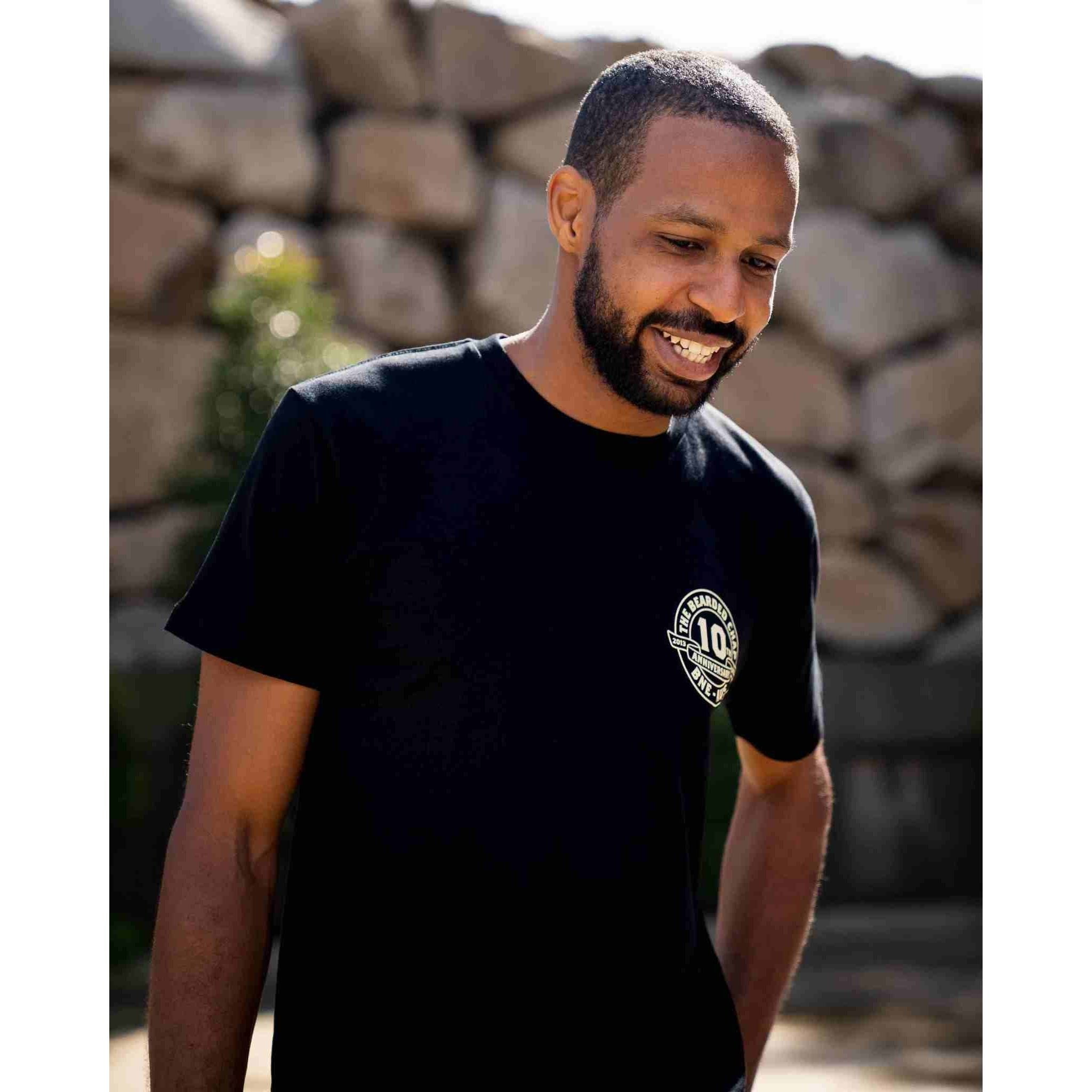 The Bearded Chap 10th Anniversary Trademark T-Shirt - Premium Cotton Tee for Men - Perfect for Casual Wear, Gifts & Special Occasions