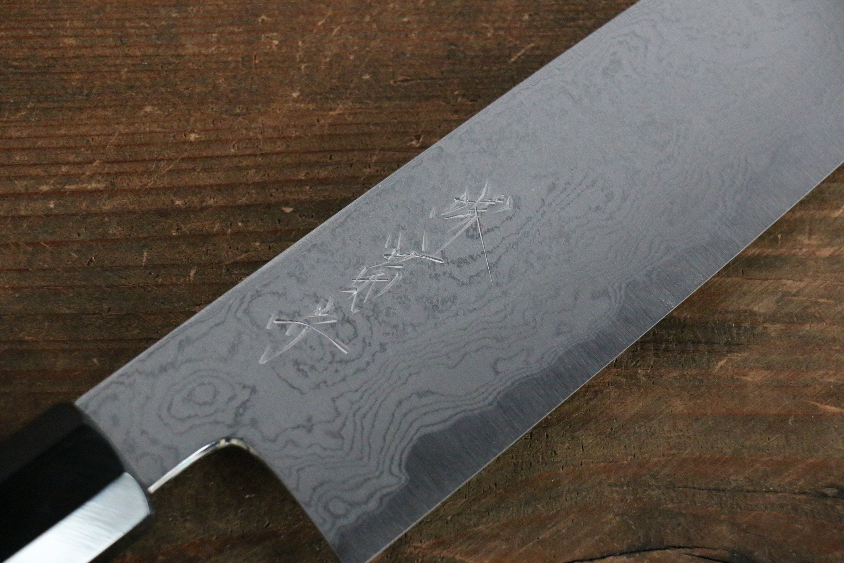 Premium Kikumori Blue Steel No.1 Damascus Santoku Knife 180mm - Magnolia Wood Handle - Japanese Chef Knife for Slicing, Dicing & Chopping Vegetables, Meat & Fish - Perfect for Home Cooks & Professional Kitchens